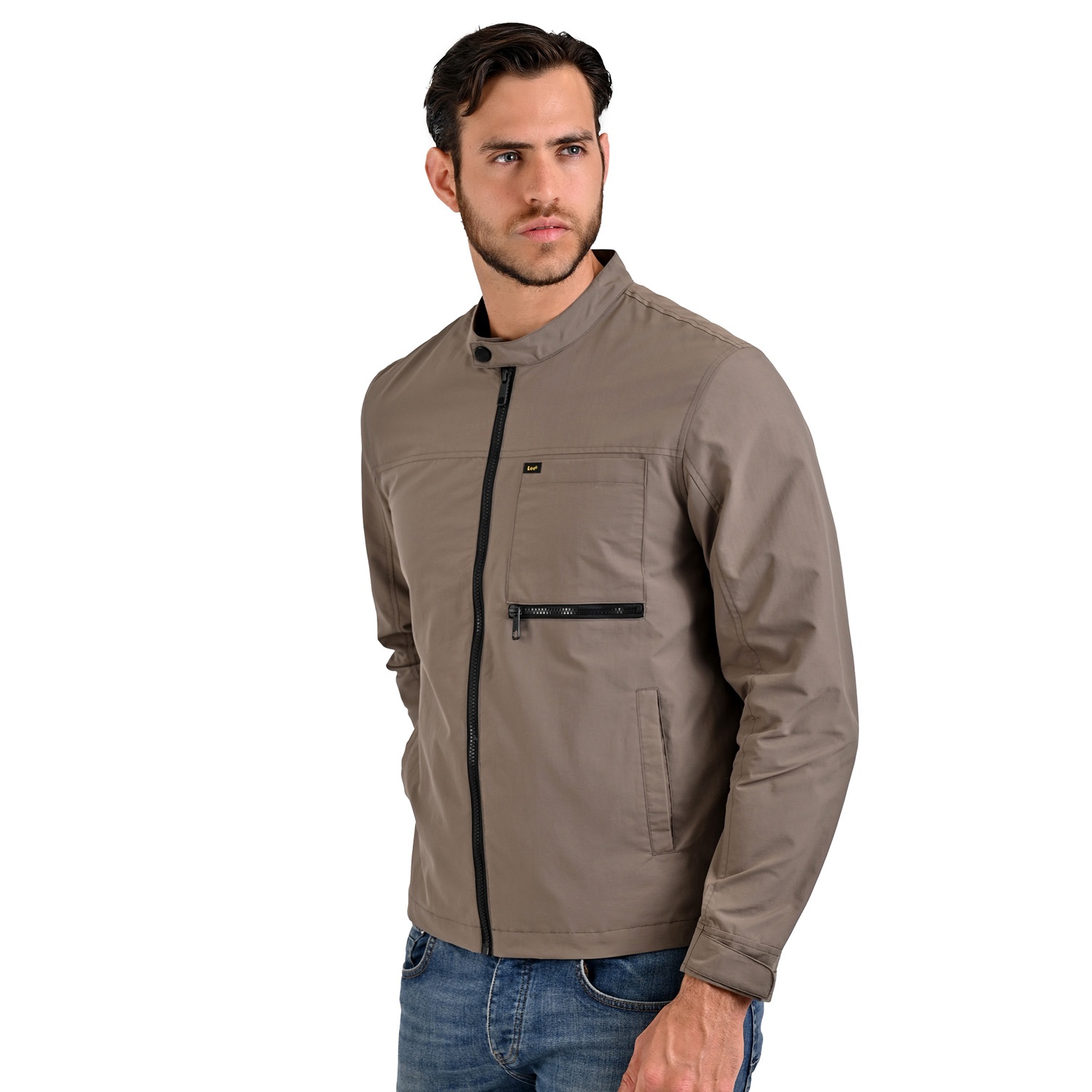 Foto 4 pulgar | Lee Chamarraligera Para Caballero En Color Taupe Con Cuello Mao.