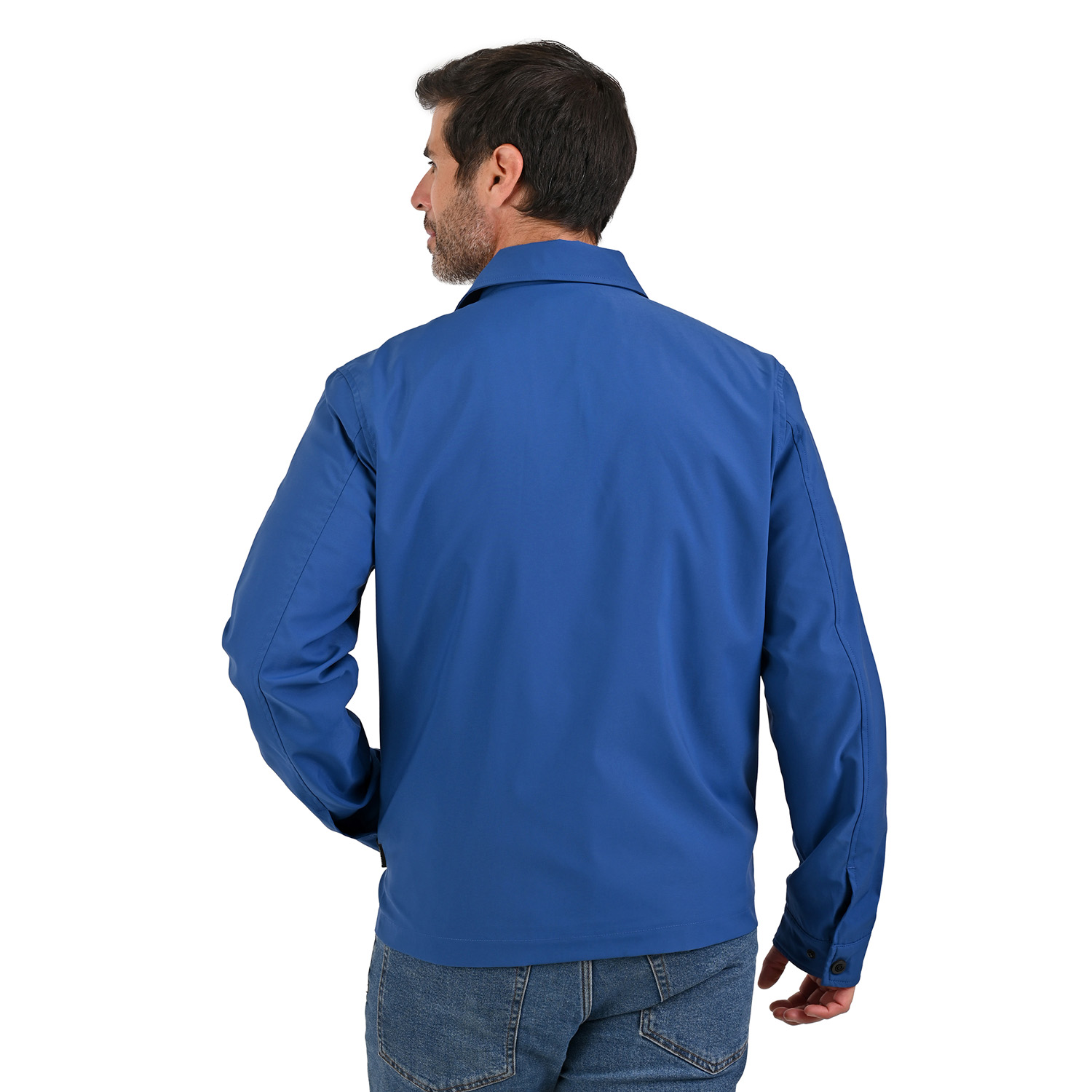 Foto 5 pulgar | Perry Ellis Chamarra Azul Casual Y Ligera Para Caballero Con Cuello Camisero.