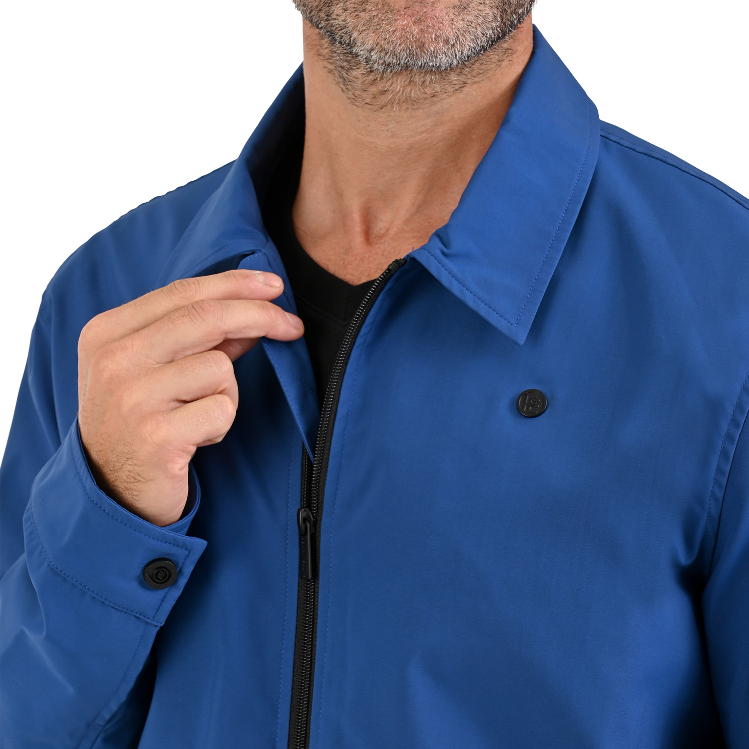 Foto 6 pulgar | Perry Ellis Chamarra Azul Casual Y Ligera Para Caballero Con Cuello Camisero.