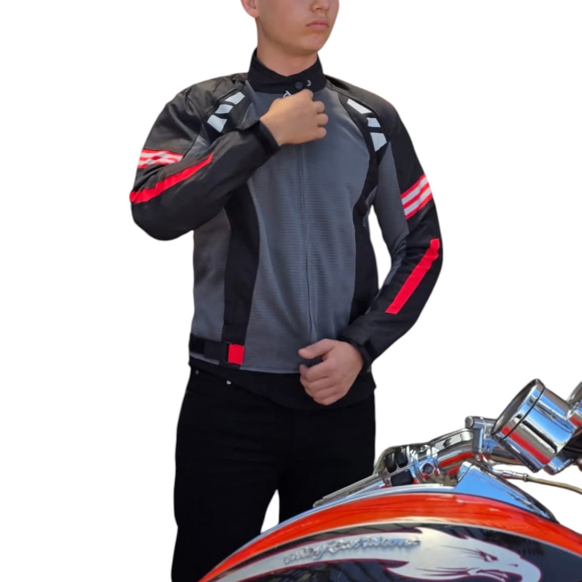 Foto 5 pulgar | Chamarra Moto Para Hombre, Impermeable, Con Protecciones, Biker