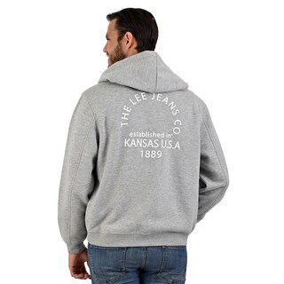 Foto 4 | Lee Sudadera Hoodie Gris Para Caballero Con Cierre Y Estampado En Espalda.