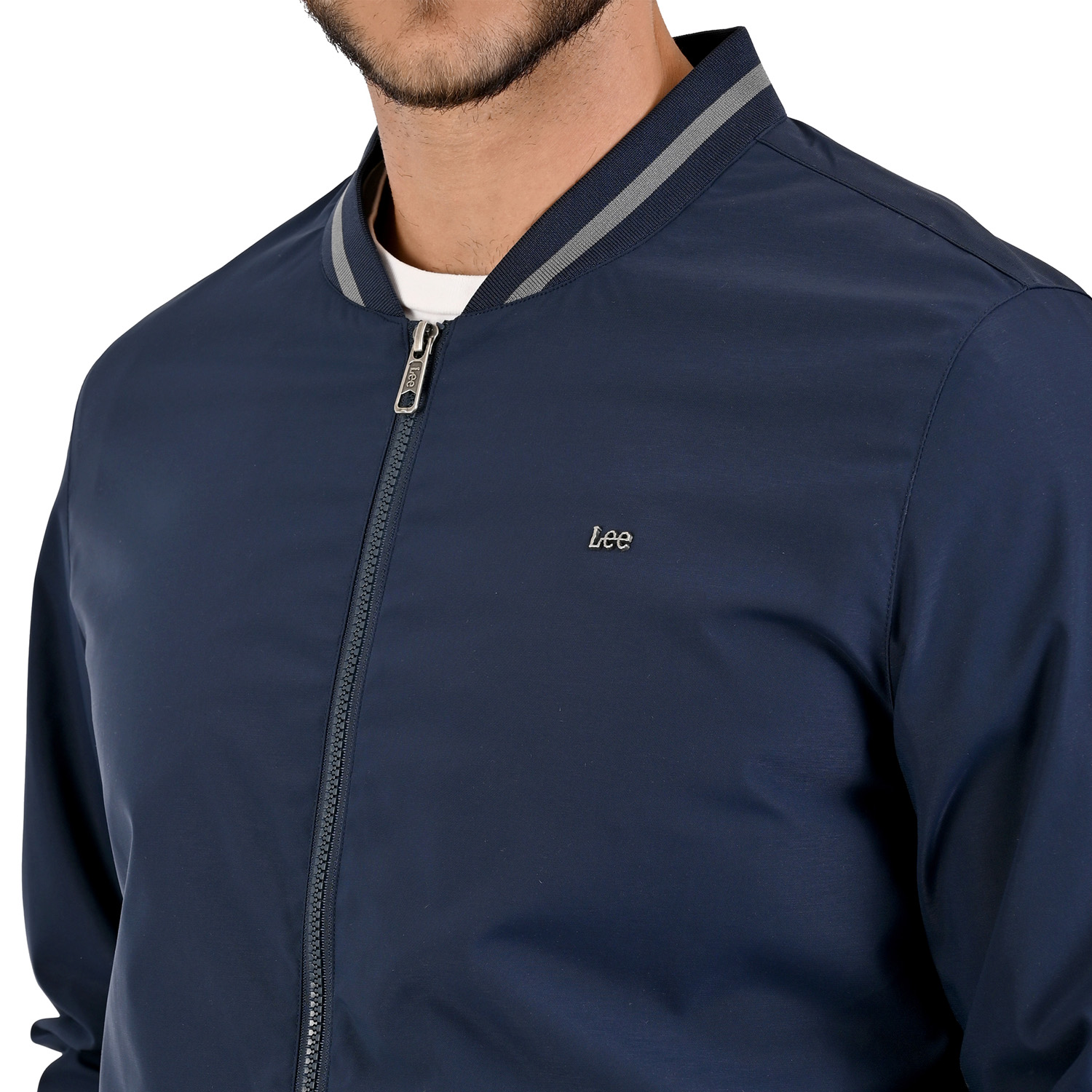 Foto 6 pulgar | Lee Chamarra Tipo Bomber Casual Para Caballero En Azul Marino.