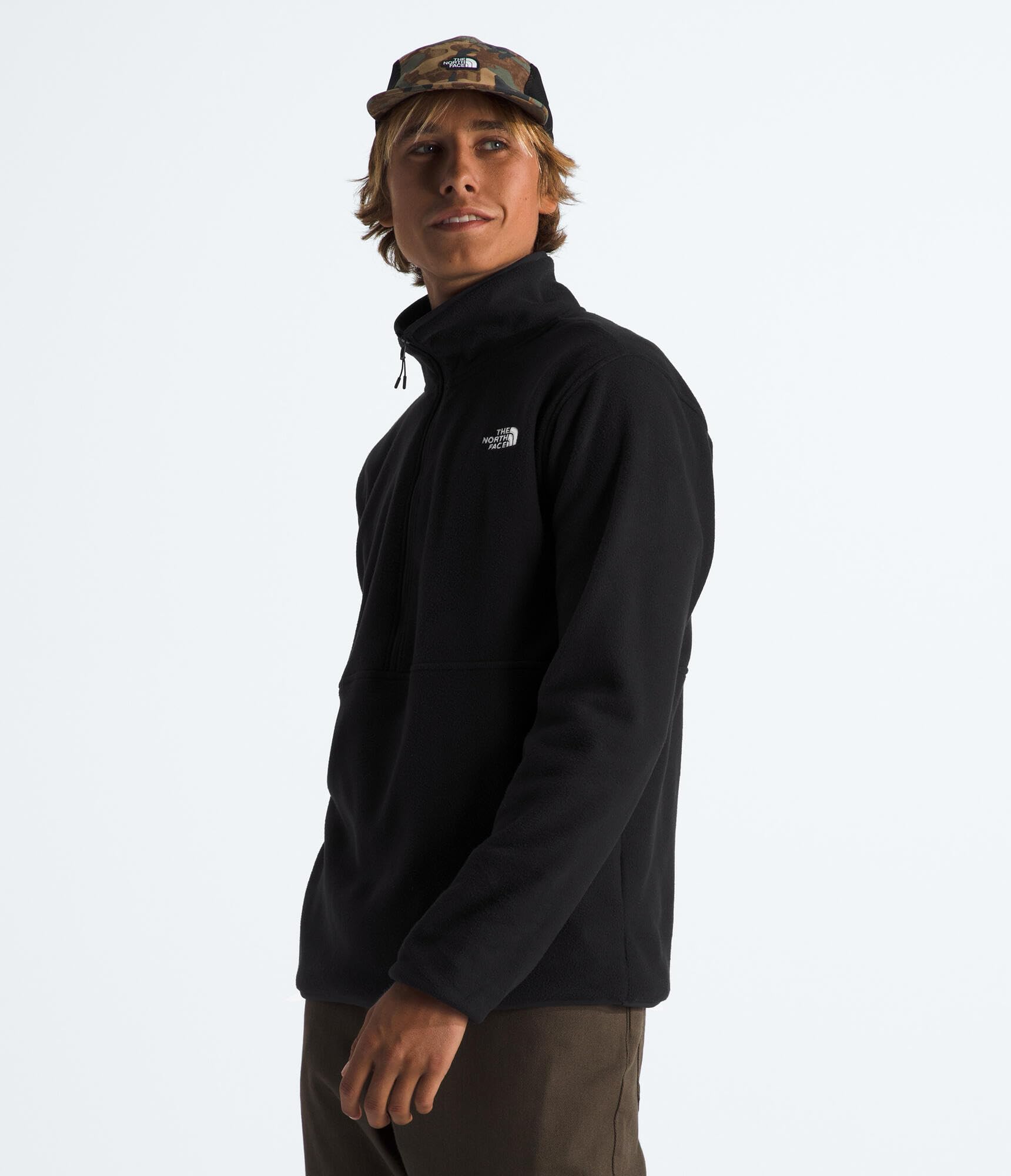 Foto 2 | Chaqueta Polar The North Face Glacier Con Media Cremallera Para Hombre, Color Negro - Venta Internacional.