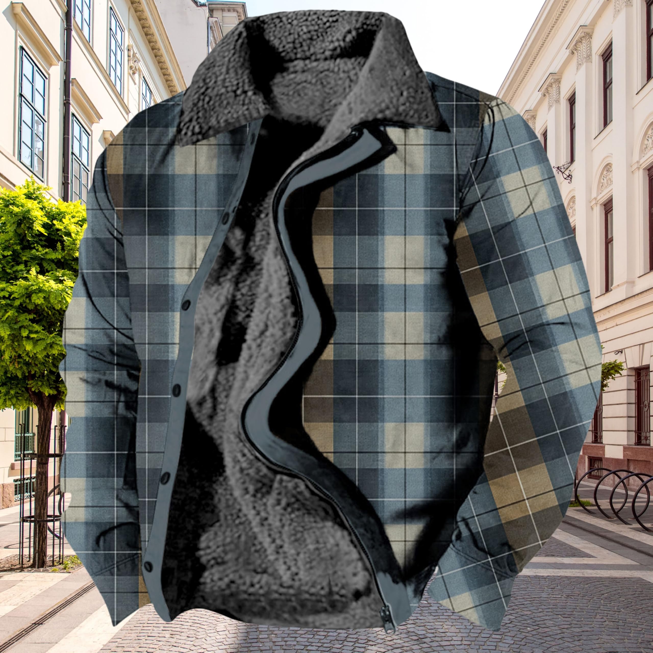 Foto 2 | Chaqueta Zocavia Western Aztec Fleece Para Hombre, Color Azul Marino, Talla L - Venta Internacional.