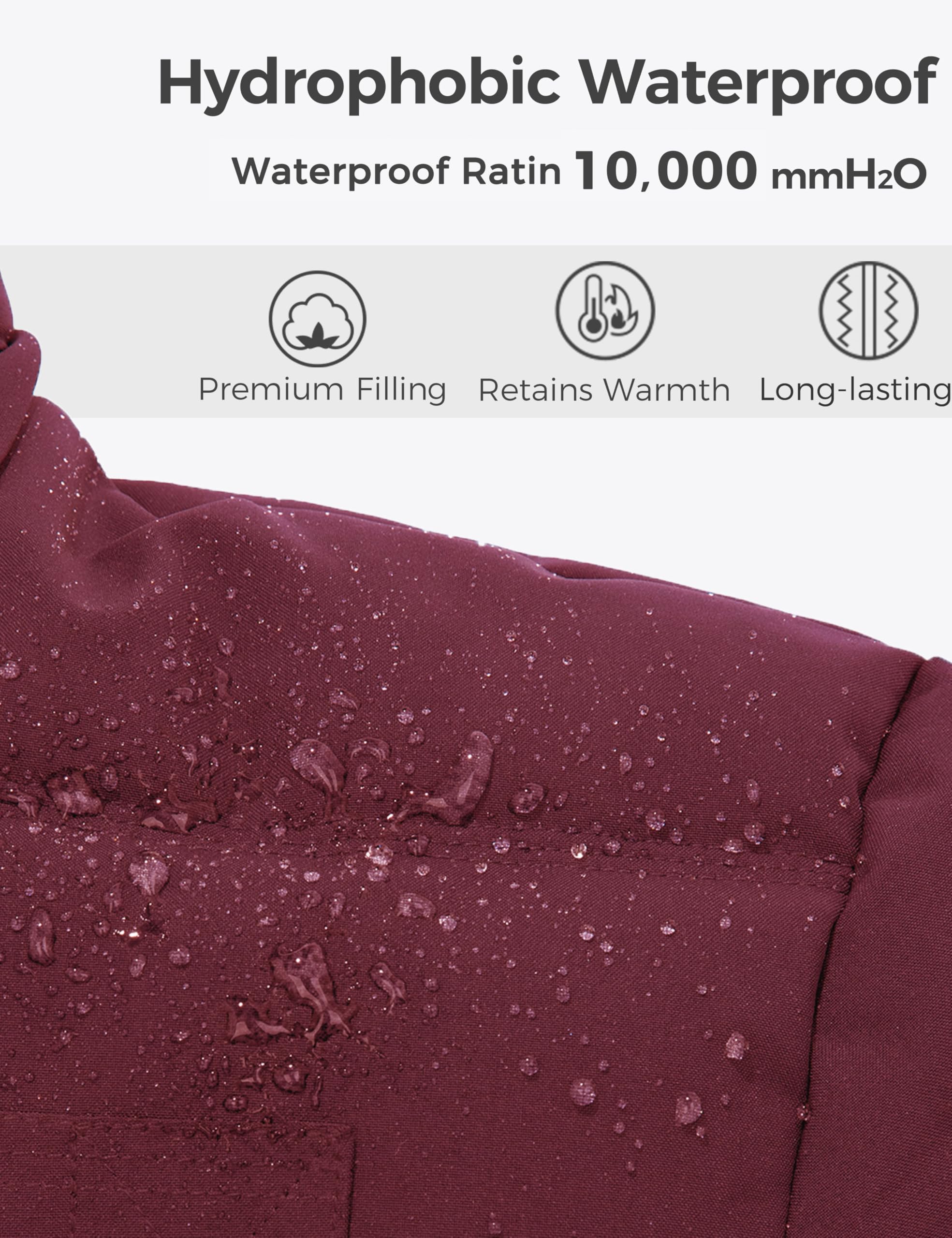 Foto 6 pulgar | Chaqueta Acolchada Wantdo Thicken De Invierno Para Hombre, Color Vino S - Venta Internacional.