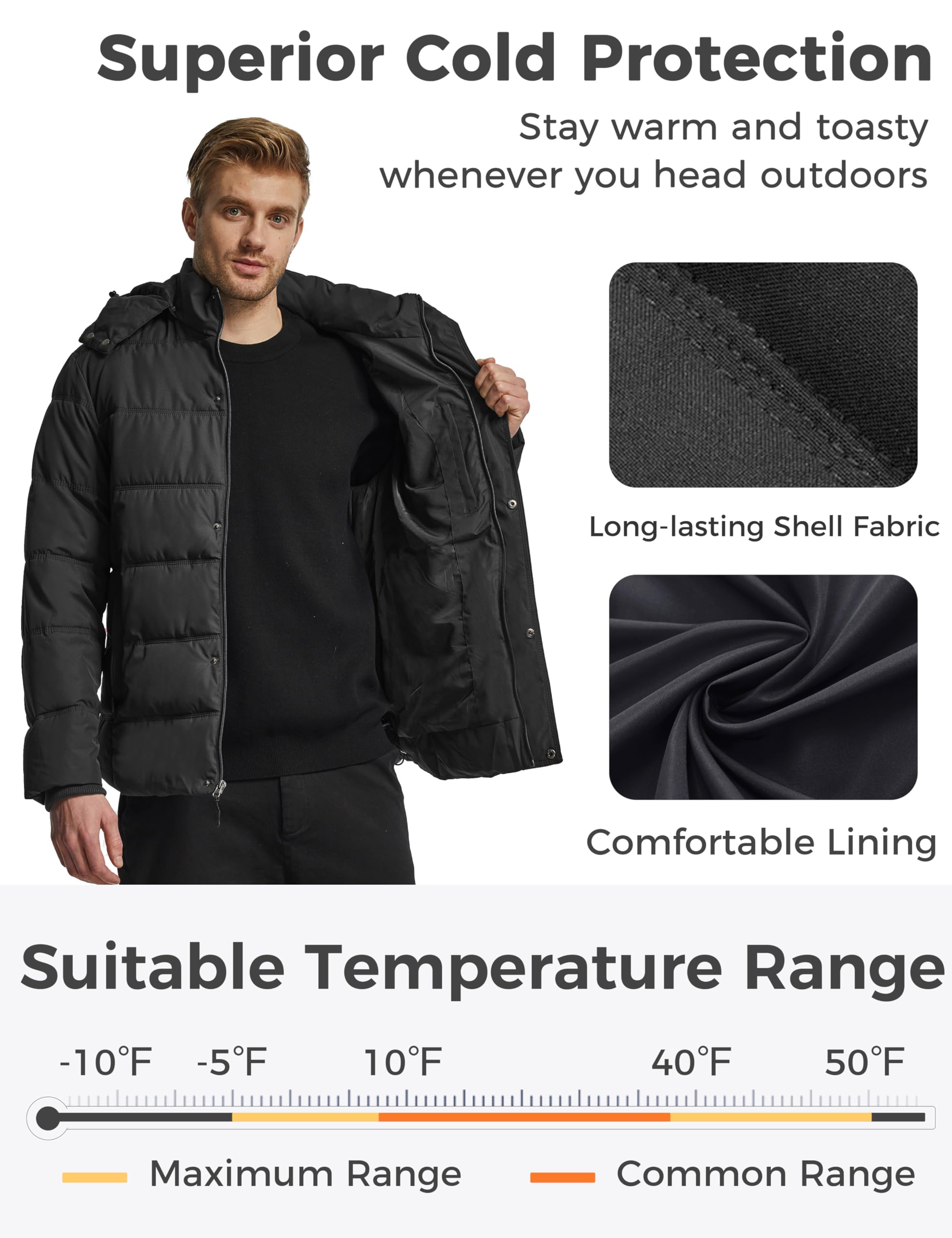 Foto 5 pulgar | Abrigo De Invierno Wantdo Classic Thicken Warm Bubble Para Hombre, Gris Oscuro - Venta Internacional.