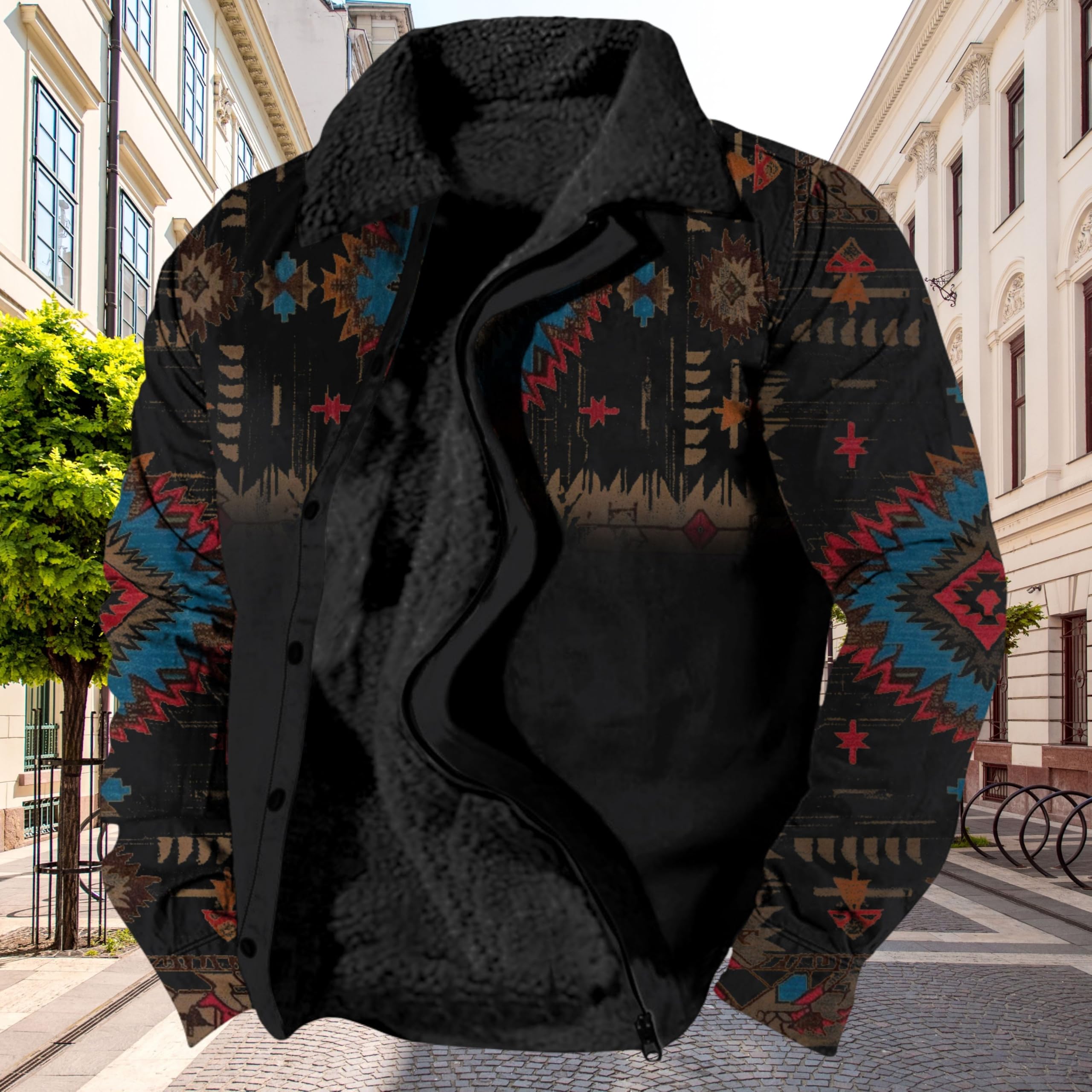 Foto 3 pulgar | Chaqueta Zocavia Western Aztec Fleece Para Hombre Otoño-invierno M - Venta Internacional.