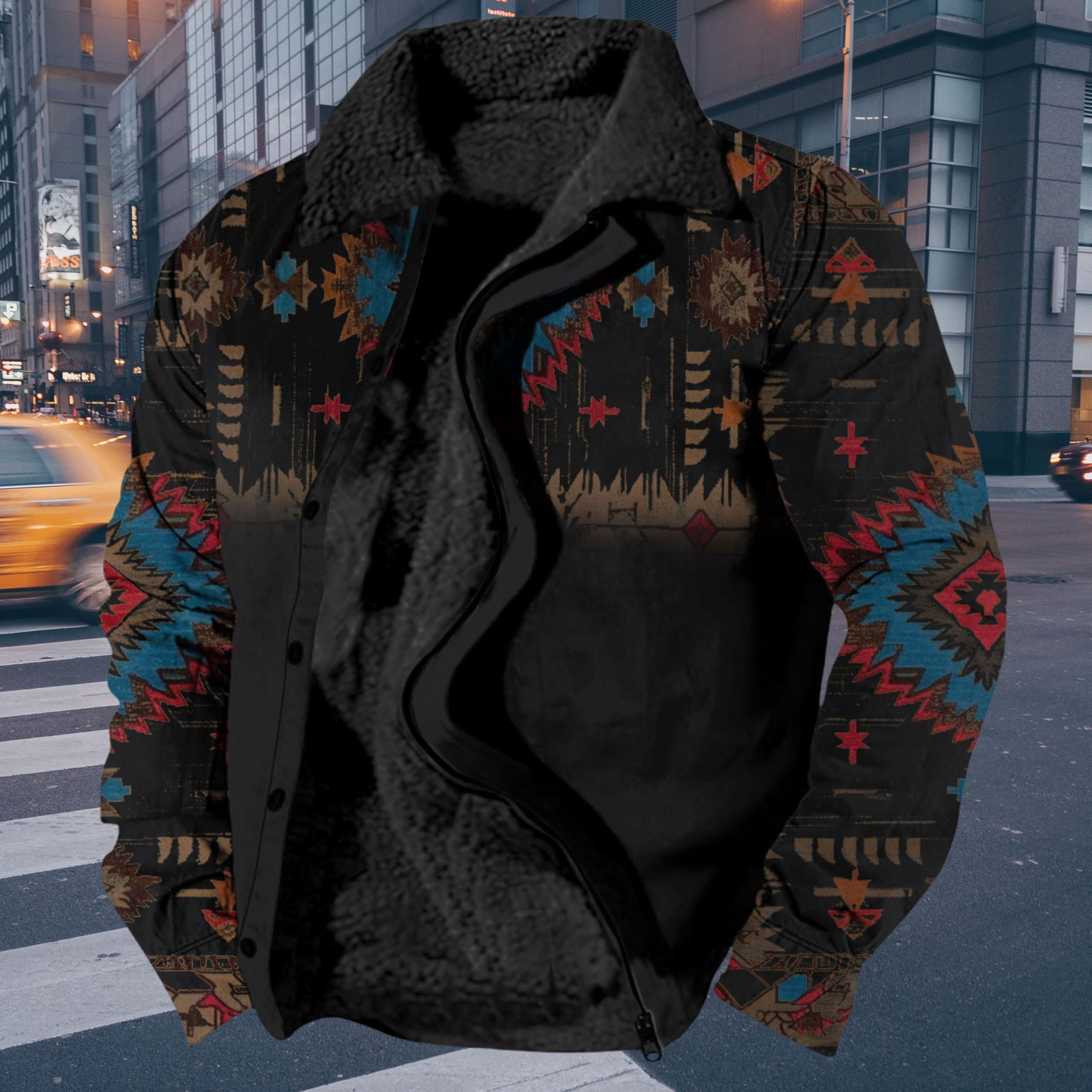 Foto 3 | Chaqueta Zocavia Western Aztec Fleece Para Hombre Otoño-invierno M - Venta Internacional.