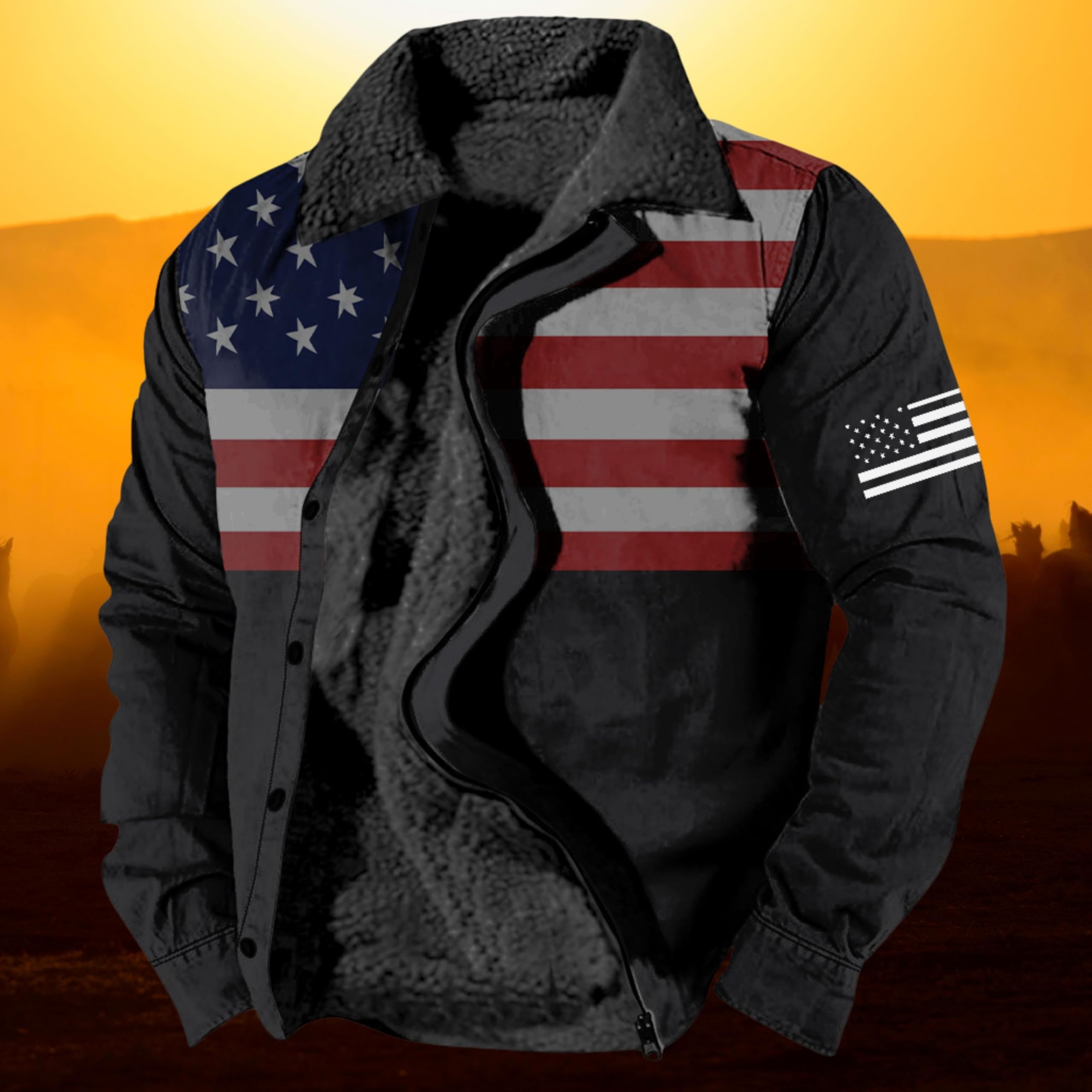 Foto 4 | Chaqueta Zocavia Western Aztec Fleece Para Hombre Otoño-invierno 4xl - Venta Internacional.