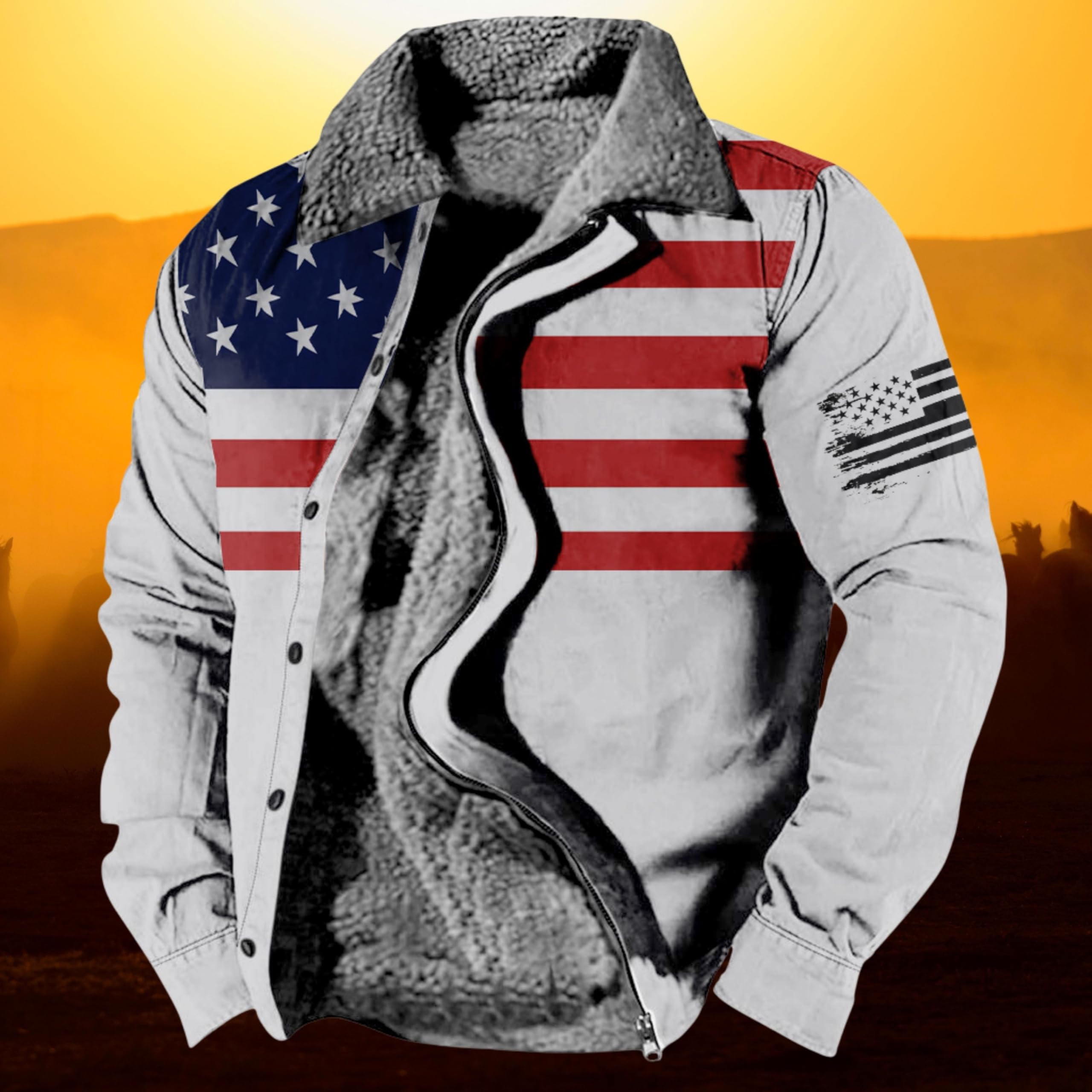 Foto 5 pulgar | Chaqueta Zocavia Western Aztec Fleece Para Hombre Otoño-invierno - Venta Internacional.