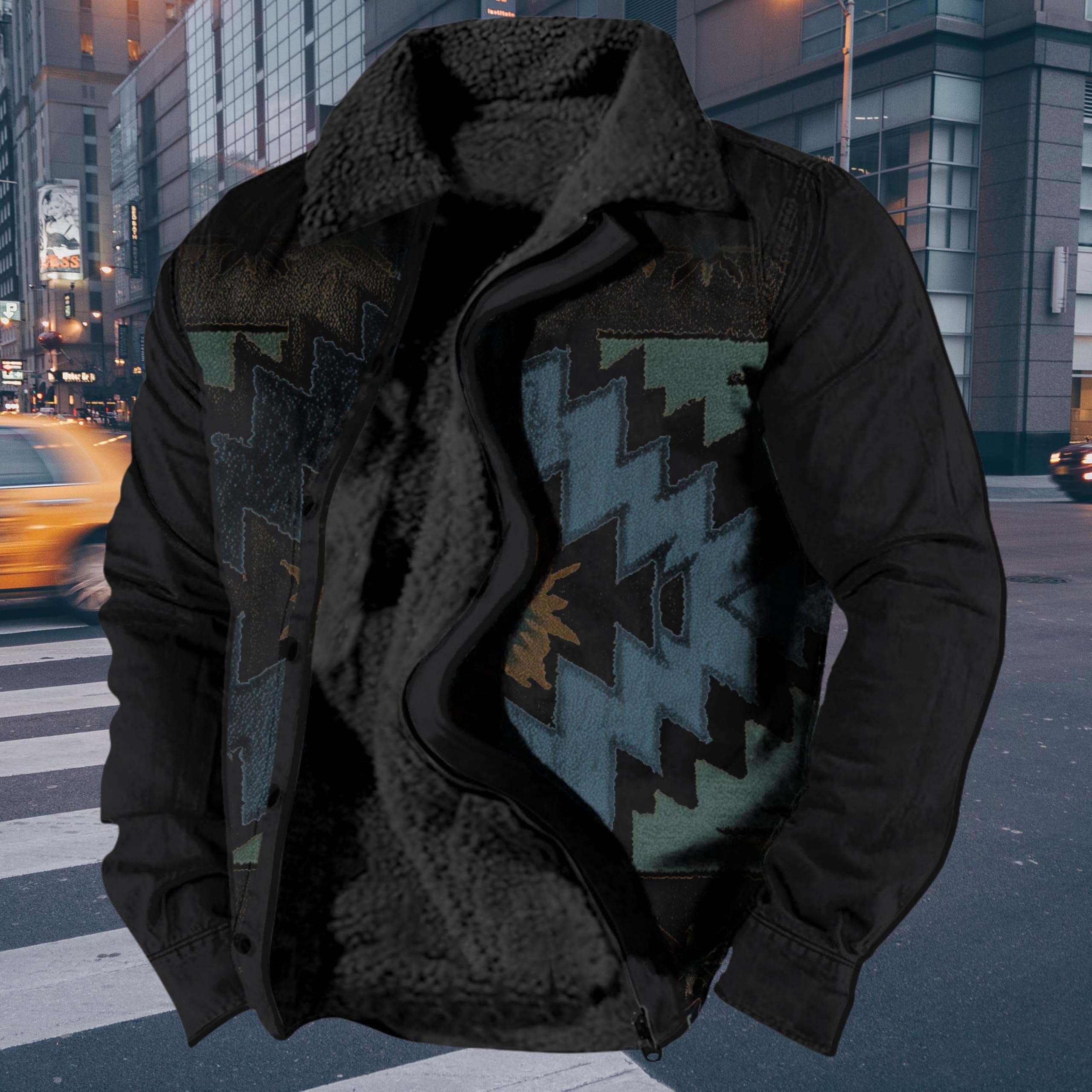 Foto 3 | Chaqueta Zocavia Western Aztec Fleece Para Hombre Otoño-invierno - Venta Internacional.