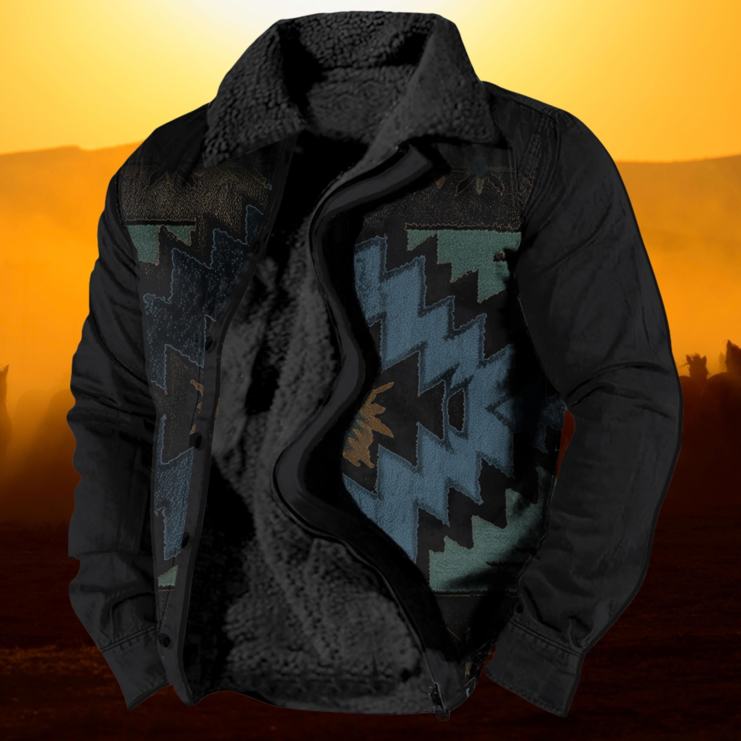 Foto 5 pulgar | Chaqueta Zocavia Western Aztec Fleece Para Hombre Otoño-invierno - Venta Internacional.