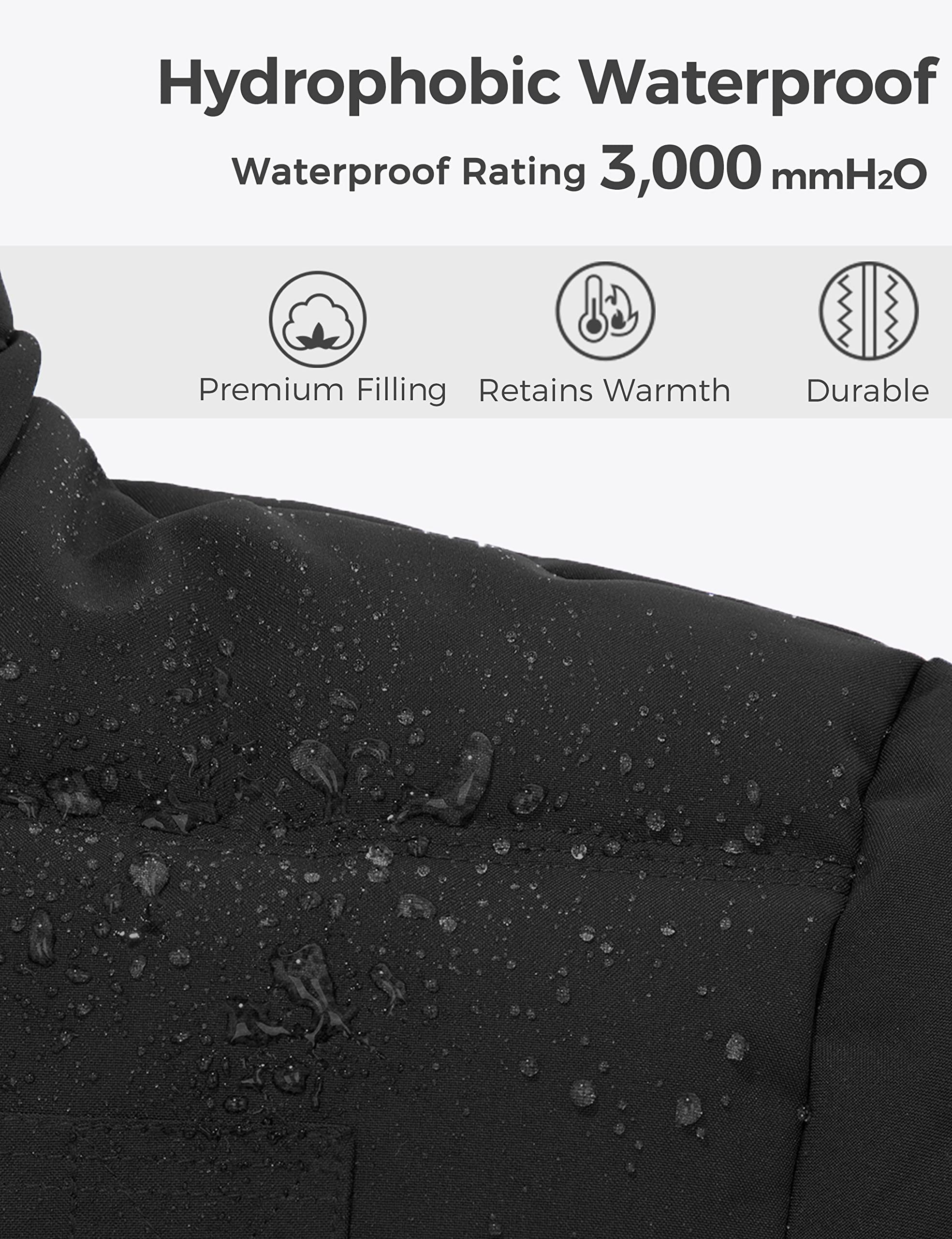 Foto 6 pulgar | Chaqueta Acolchada Impermeable Wantdo Para Hombre, Color Negro - Venta Internacional.