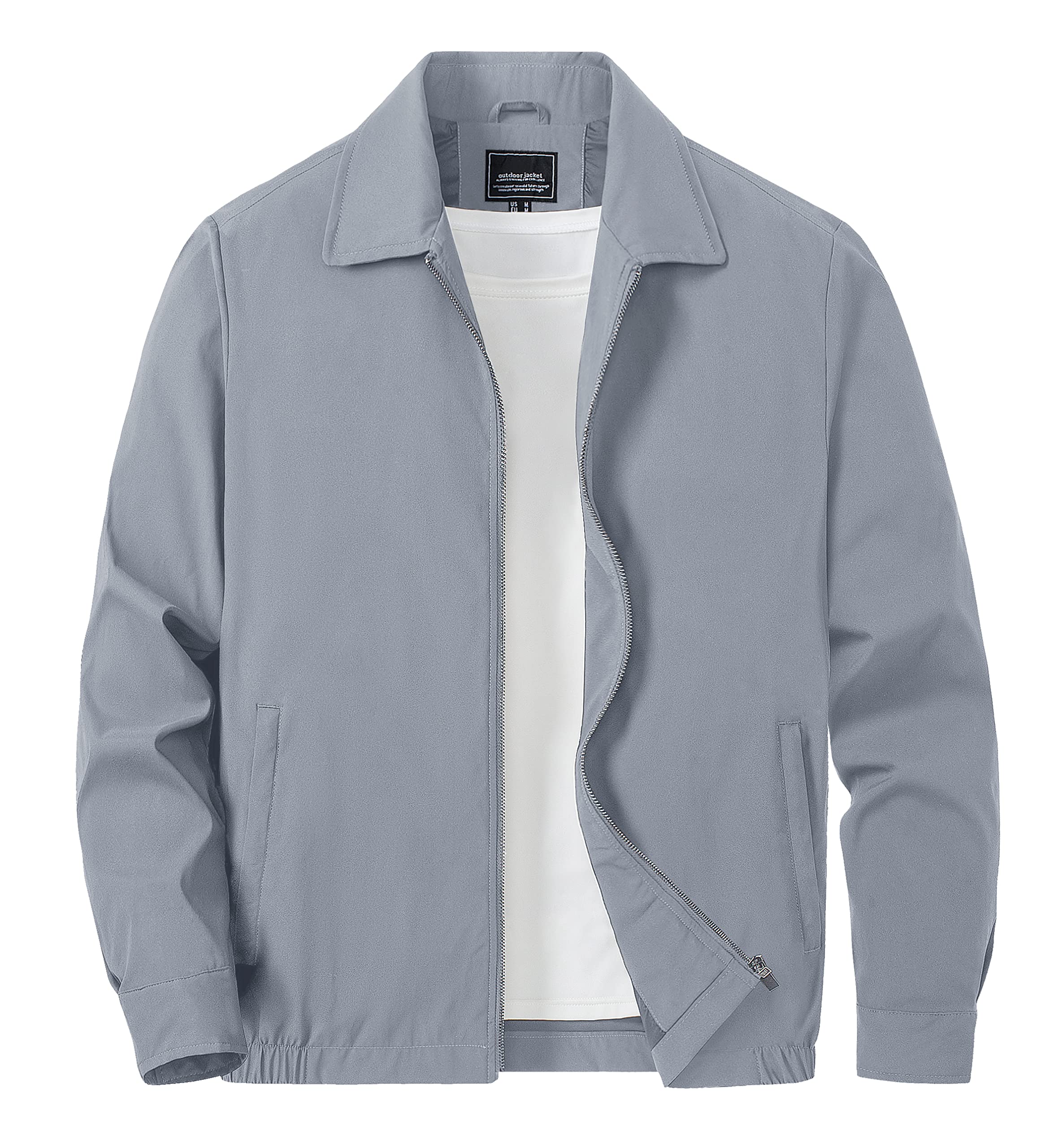 Foto 8 pulgar | Chaqueta Tacvasen Lightweight Windbreak Fall Para Hombre, Color Gris Claro - Venta Internacional.