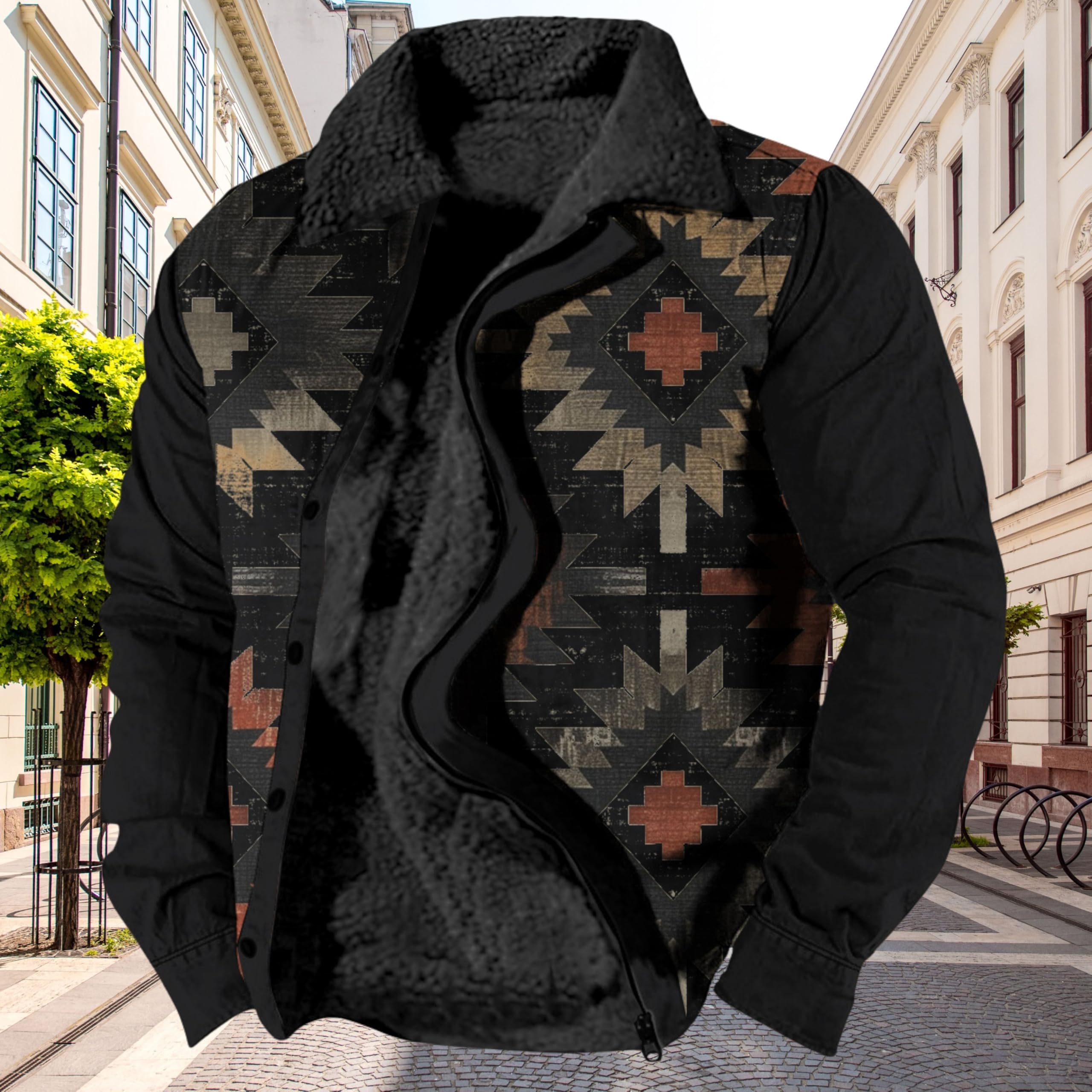 Foto 3 pulgar | Chaqueta Zocavia Western Aztec Fleece Para Hombre Otoño-invierno L - Venta Internacional.