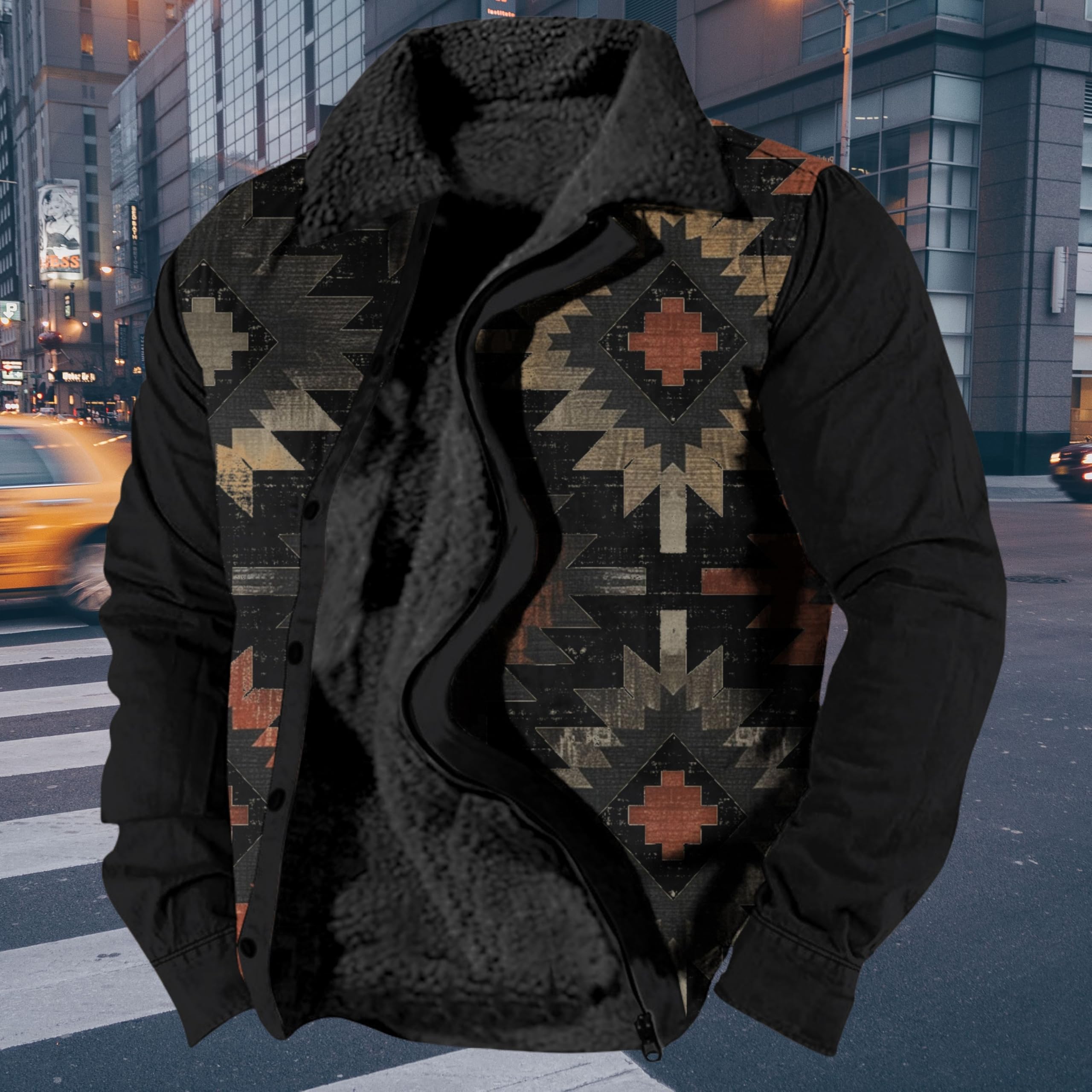 Foto 4 pulgar | Chaqueta Zocavia Western Aztec Fleece Para Hombre Otoño-invierno L - Venta Internacional.