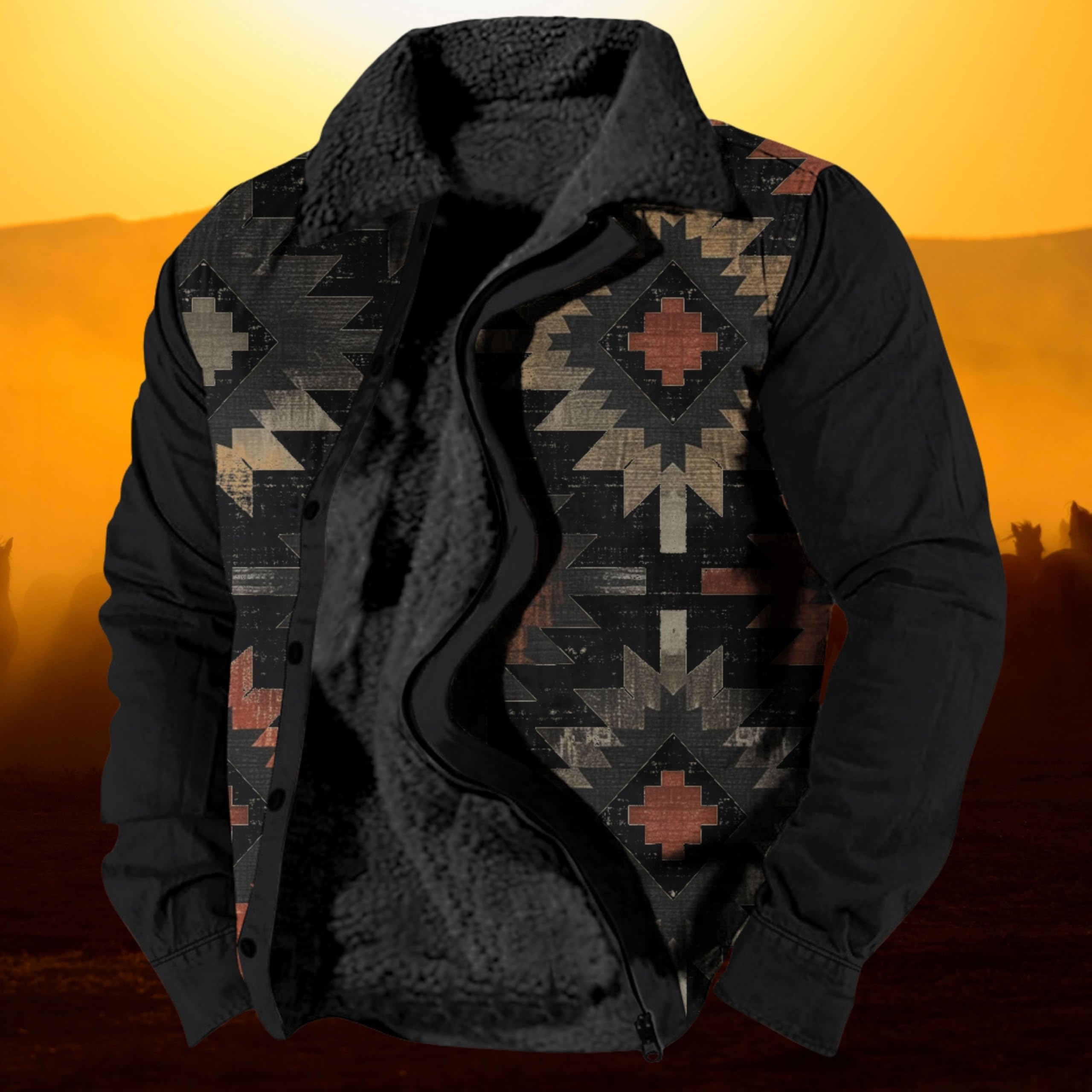 Foto 5 pulgar | Chaqueta Zocavia Western Aztec Fleece Para Hombre Otoño-invierno L - Venta Internacional.