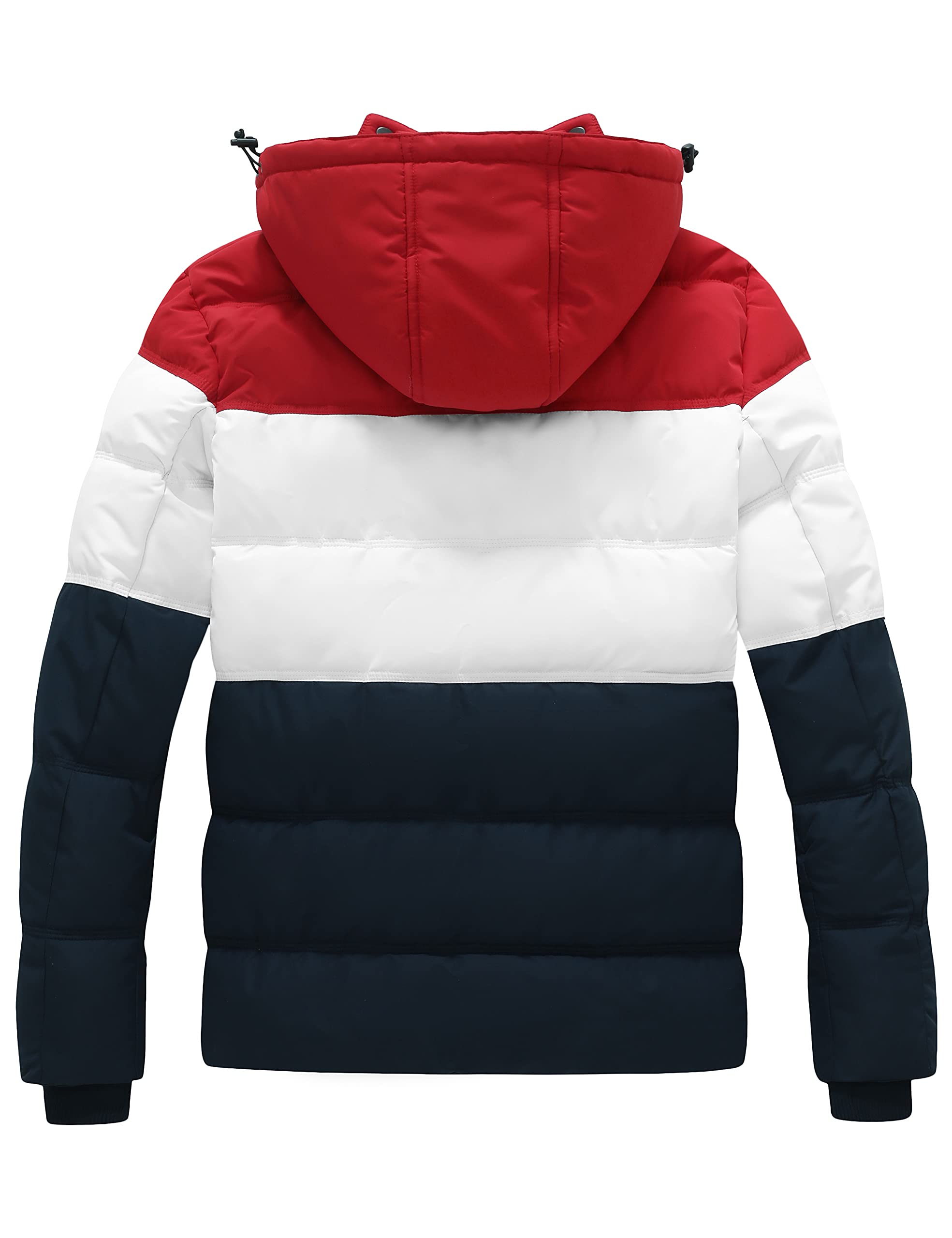 Foto 3 pulgar | Chaqueta Acolchada Wantdo Para Hombre, Cálida Y Ajustada, Para Invierno, Azul Marino Y Rojo - Venta Internacional.