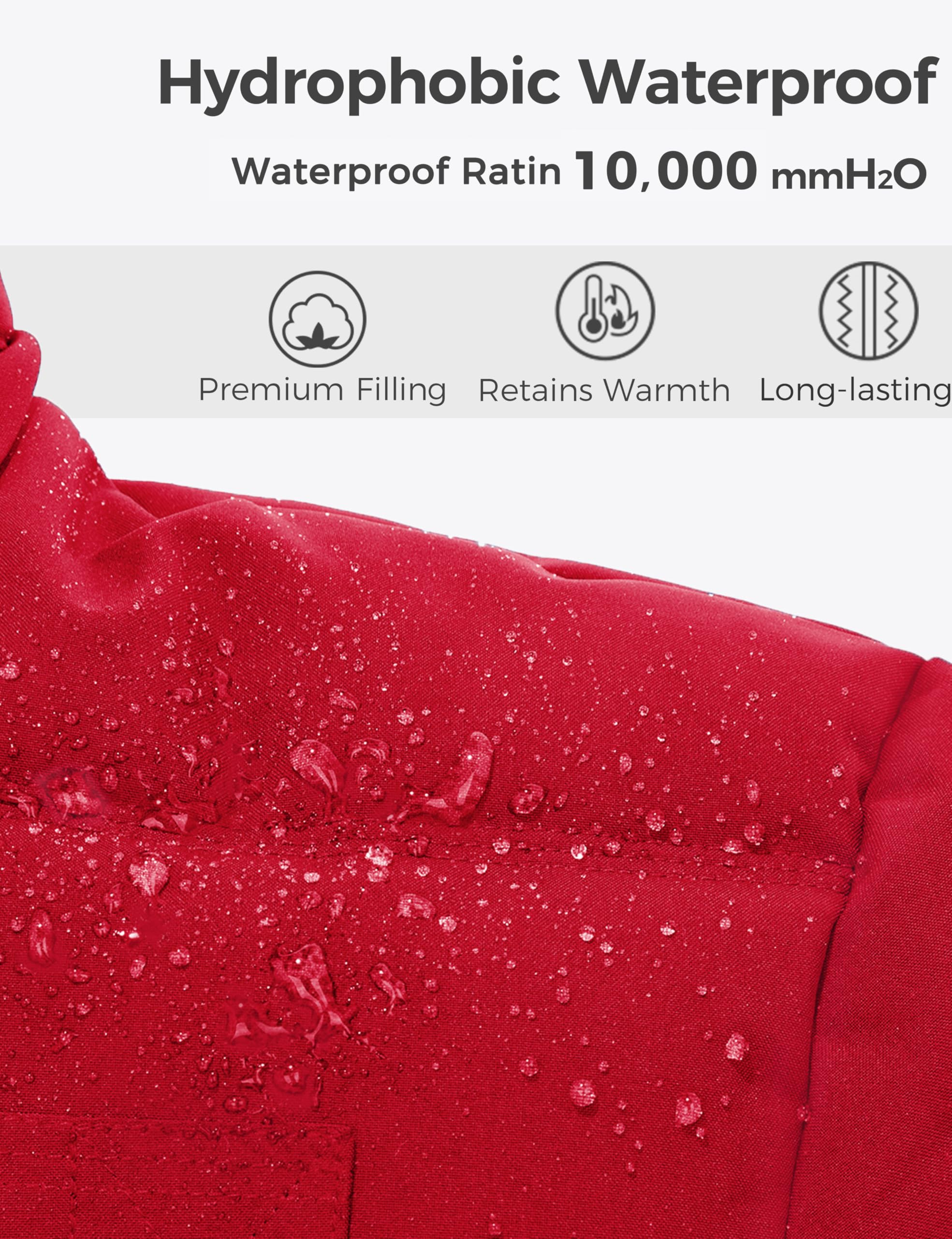 Foto 6 pulgar | Chaqueta Acolchada Wantdo Para Hombre, Cálida Y Ajustada, Para Invierno, Azul Marino Y Rojo - Venta Internacional.