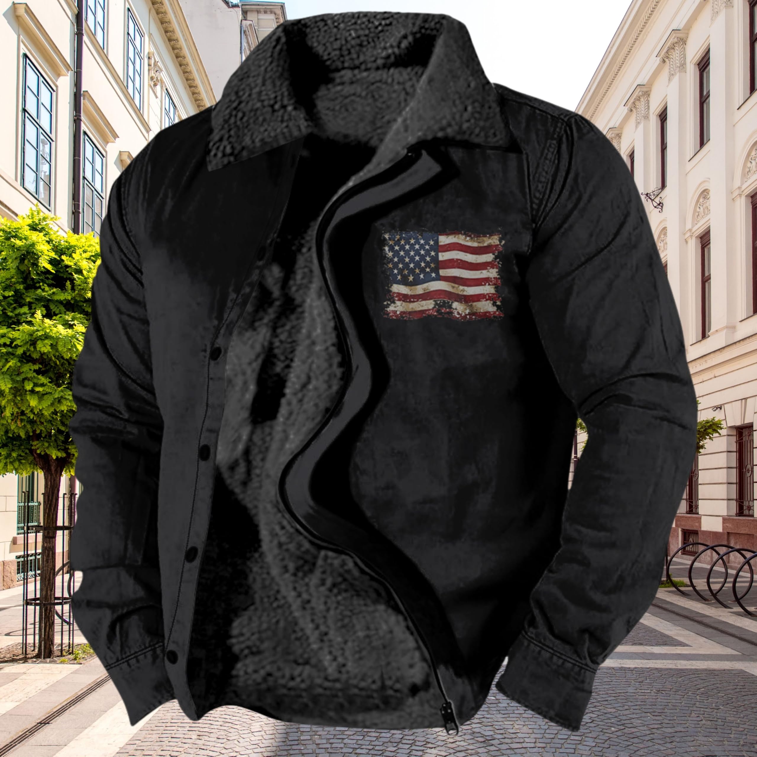 Foto 3 pulgar | Chaqueta Zocavia Western Aztec Fleece Para Hombre Negra 4xl - Venta Internacional.