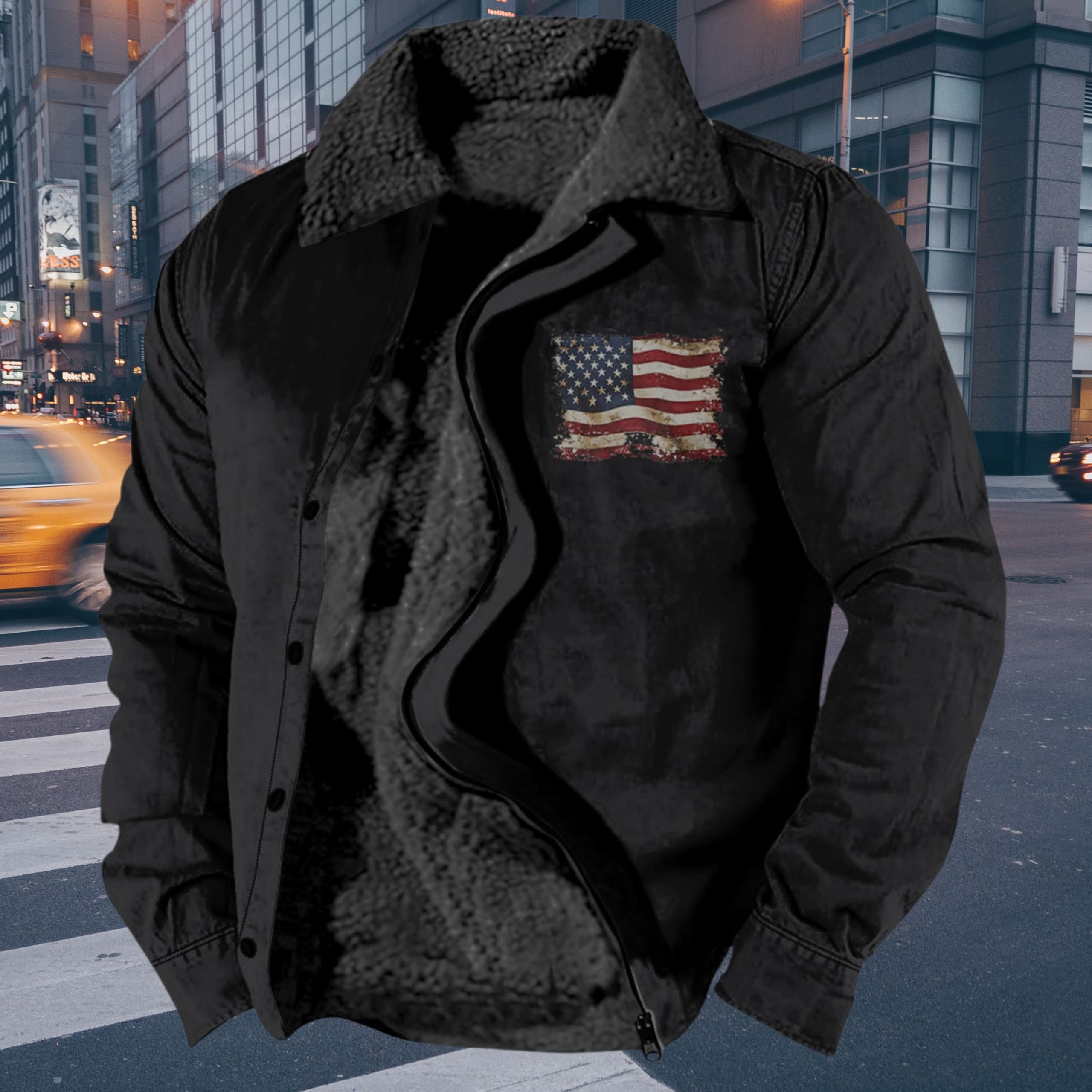 Foto 4 pulgar | Chaqueta Zocavia Western Aztec Fleece Para Hombre Negra 4xl - Venta Internacional.