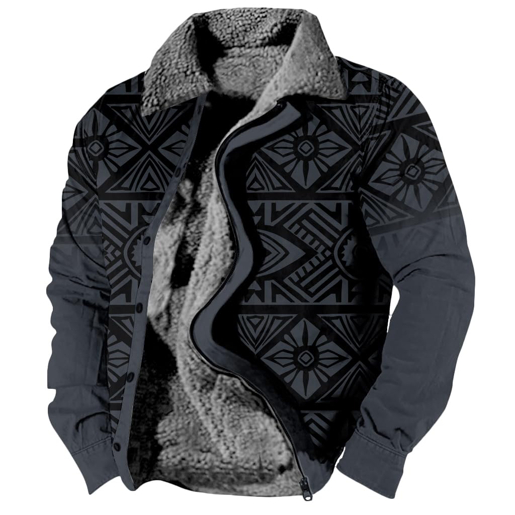 Foto 2 pulgar | Chaqueta Zocavia Western Aztec Fleece Para Hombre Otoño-invierno Azul Marino L - Venta Internacional.