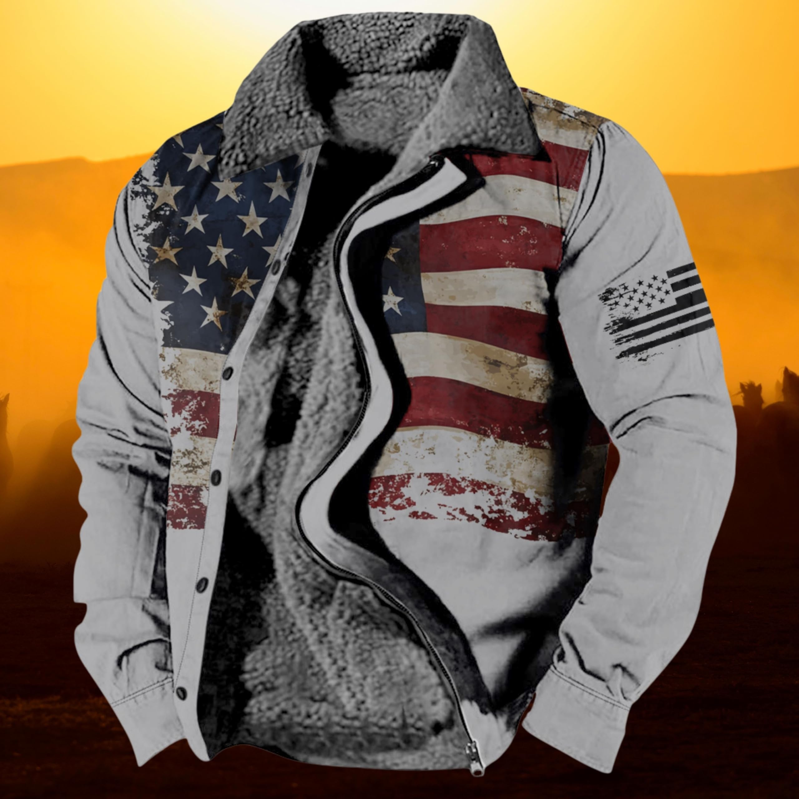 Foto 4 | Chaqueta Zocavia Western Aztec Fleece Para Hombre Otoño-invierno 3xl - Venta Internacional.
