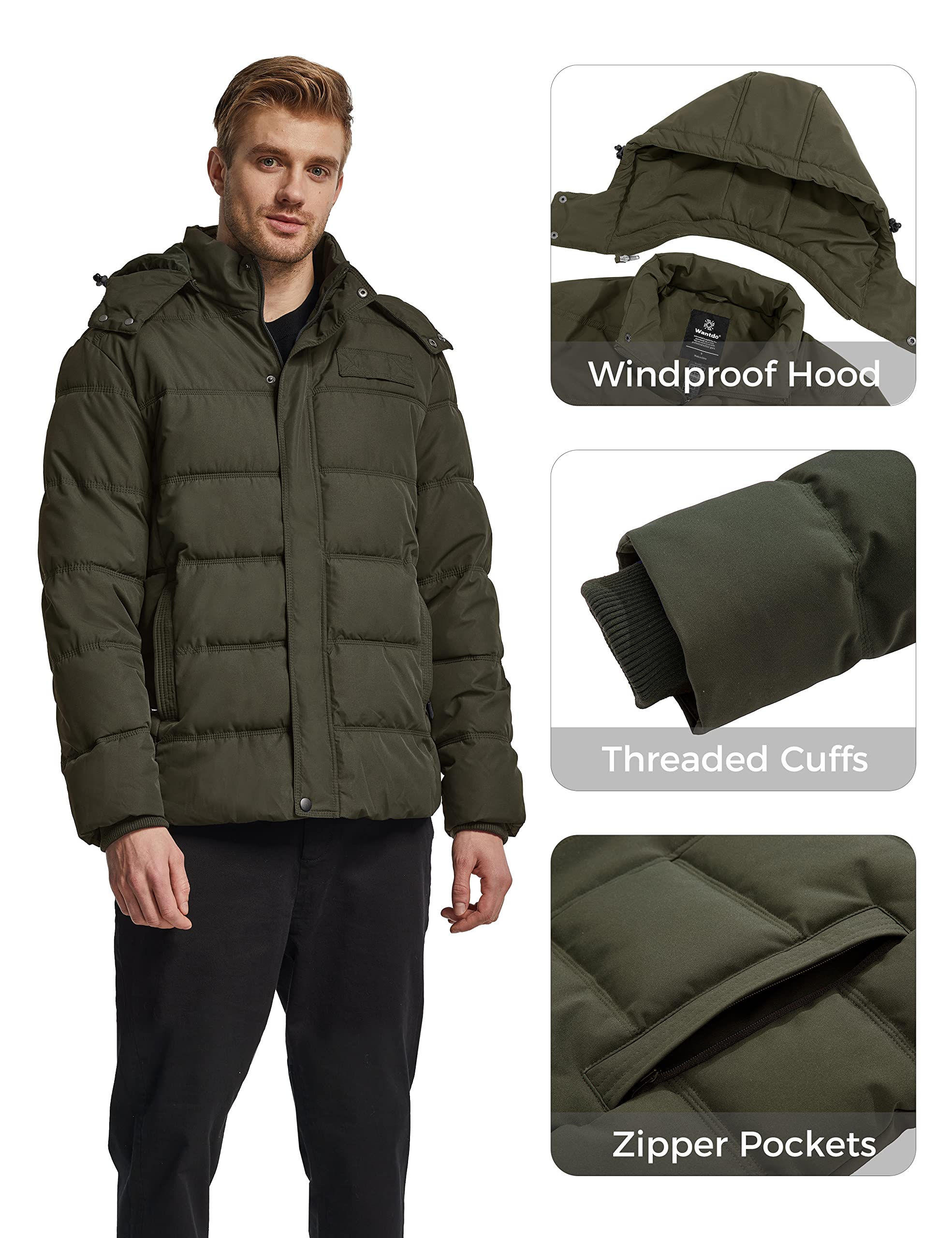 Foto 7 pulgar | Chaqueta Acolchada De Algodón Grueso Para Invierno, De Coat Wantdo, Para Hombre - Venta Internacional.