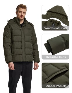 Foto 6 | Chaqueta Acolchada De Algodón Grueso Para Invierno, De Coat Wantdo, Para Hombre - Venta Internacional.