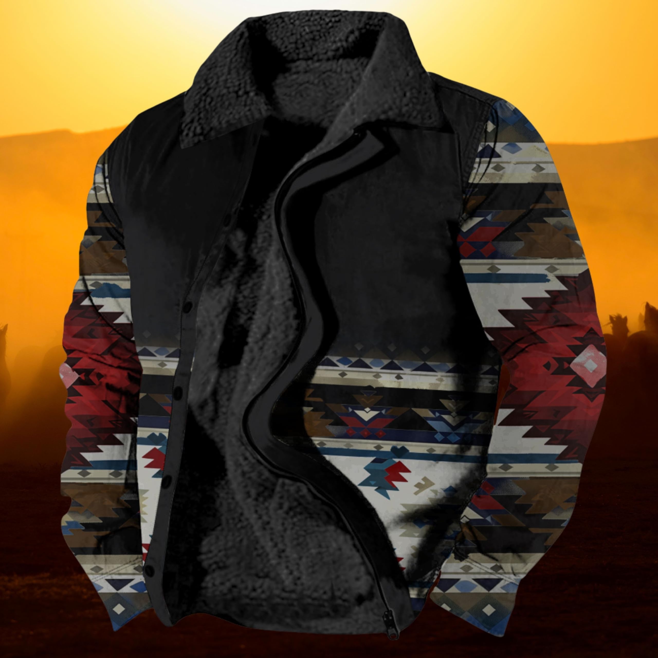 Foto 5 pulgar | Chaqueta Zocavia Western Aztec Fleece Para Hombre Otoño-invierno L - Venta Internacional.