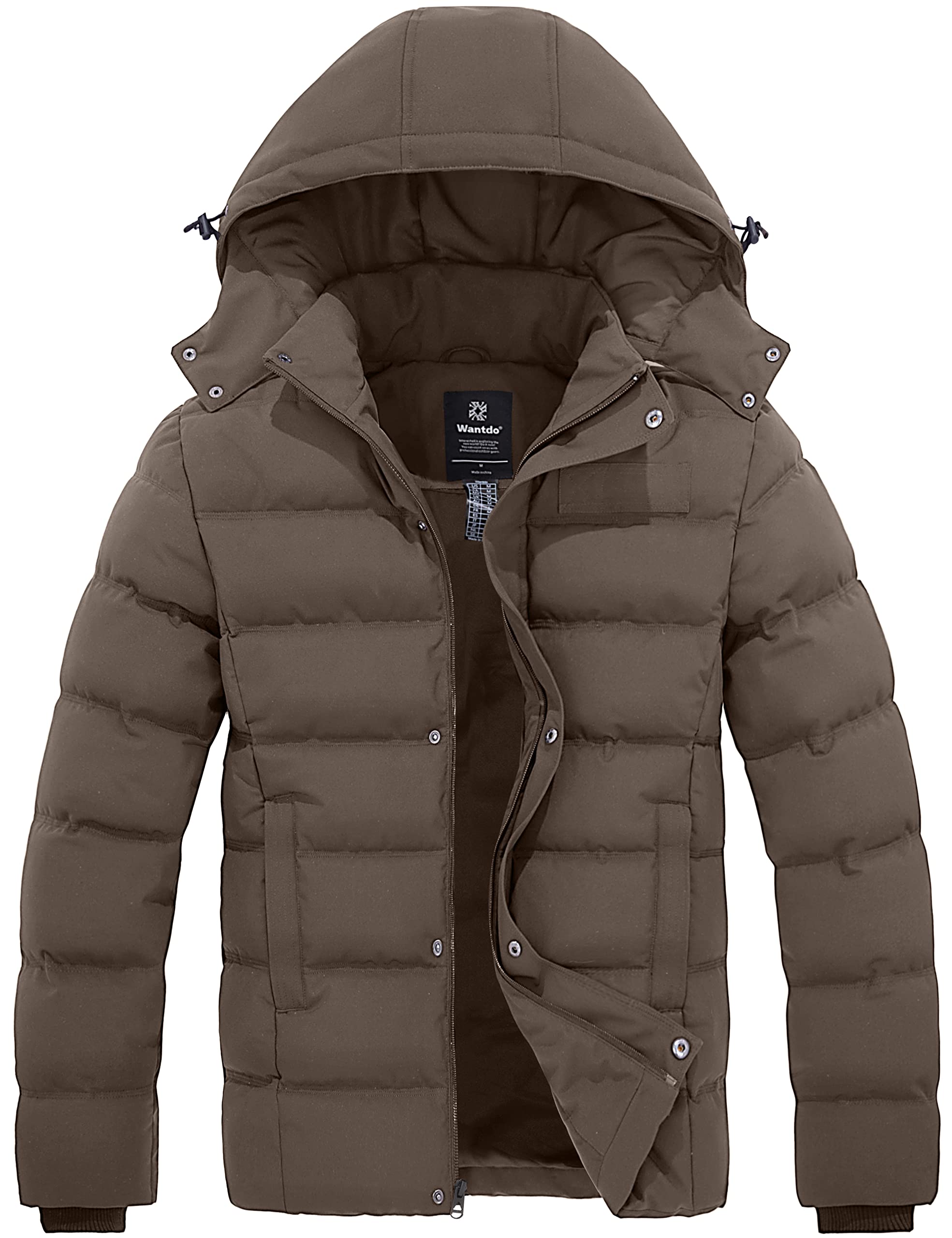 Foto 2 pulgar | Ropa De Abrigo Aislante Para Hombre Coat Wantdo, Gruesa Y Acolchada, Color Marrón - Venta Internacional.