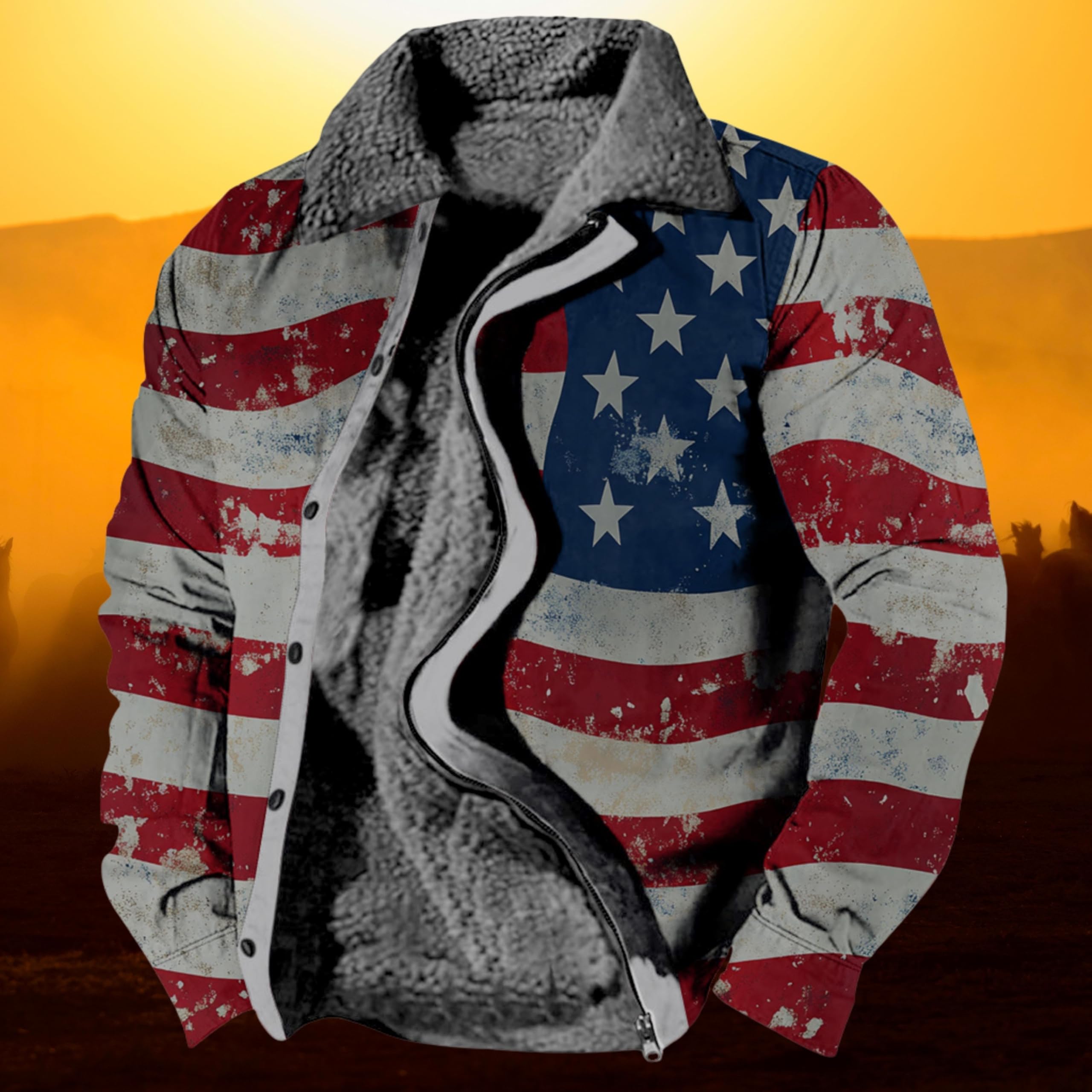 Foto 4 | Chaqueta Zocavia Western Aztec Fleece Para Hombre Otoño-invierno 3xl - Venta Internacional.