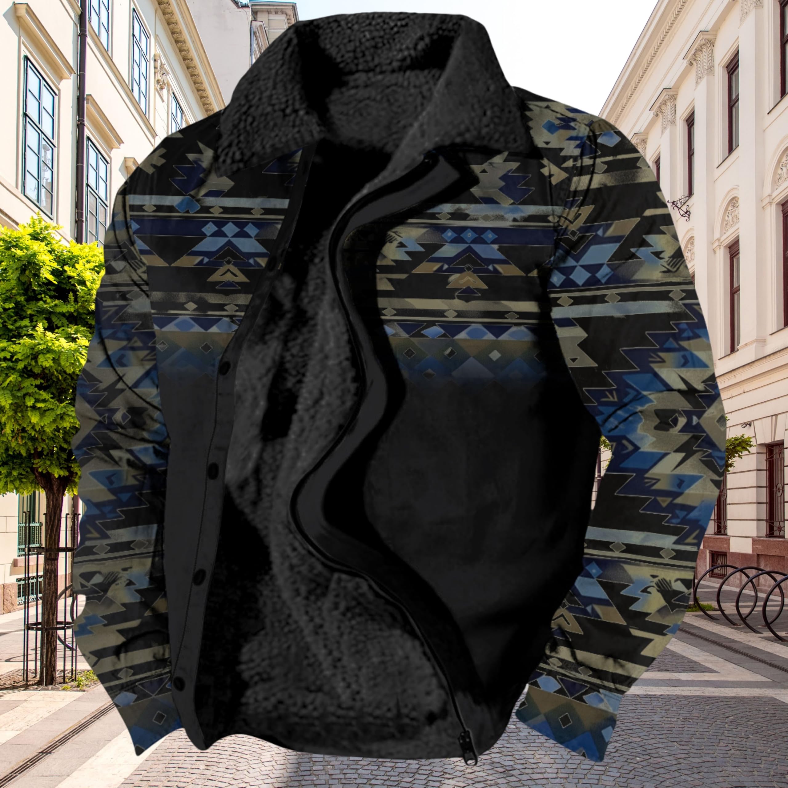 Foto 2 | Chaqueta Zocavia Western Aztec Fleece Para Hombre Otoño-invierno - Venta Internacional.