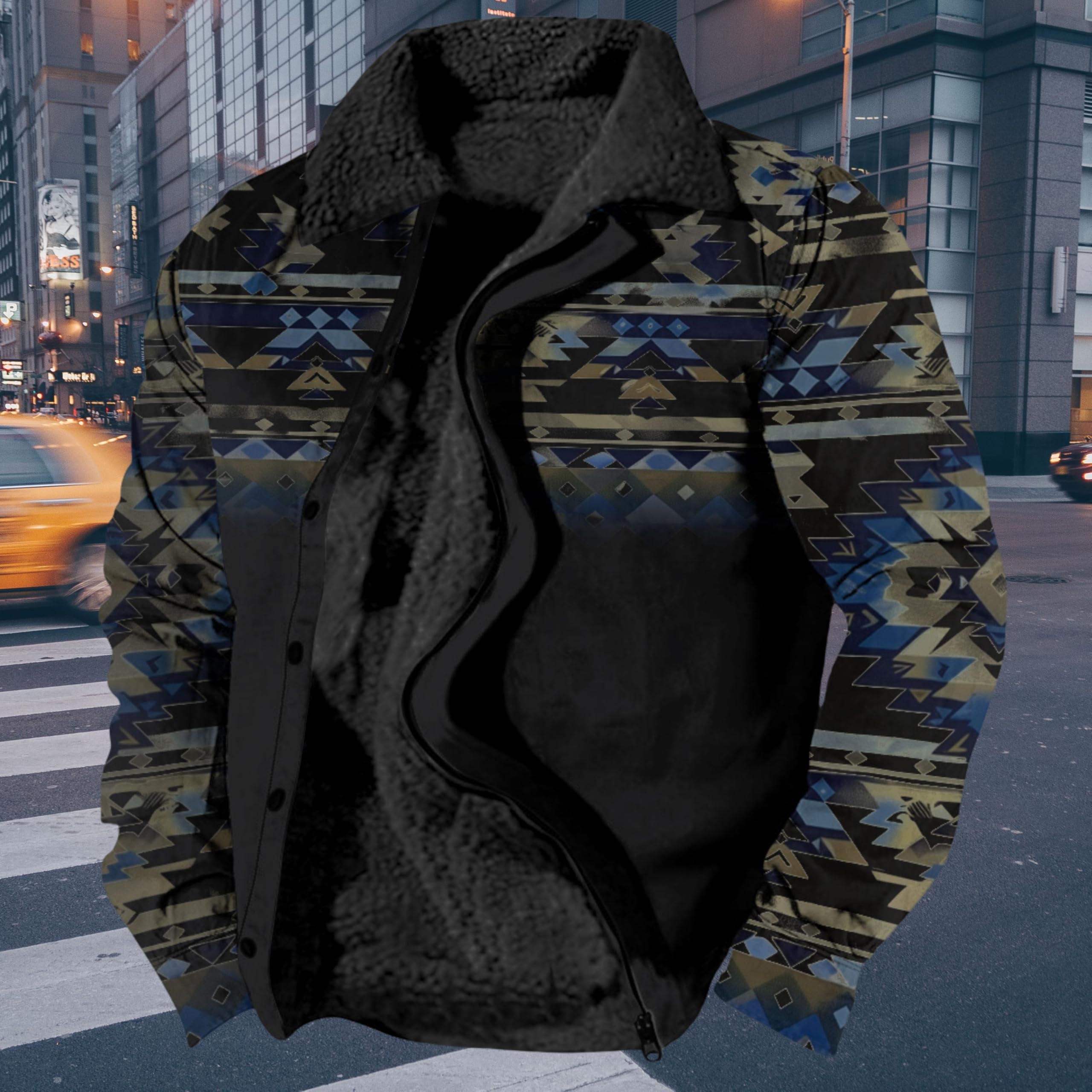 Foto 3 | Chaqueta Zocavia Western Aztec Fleece Para Hombre Otoño-invierno - Venta Internacional.