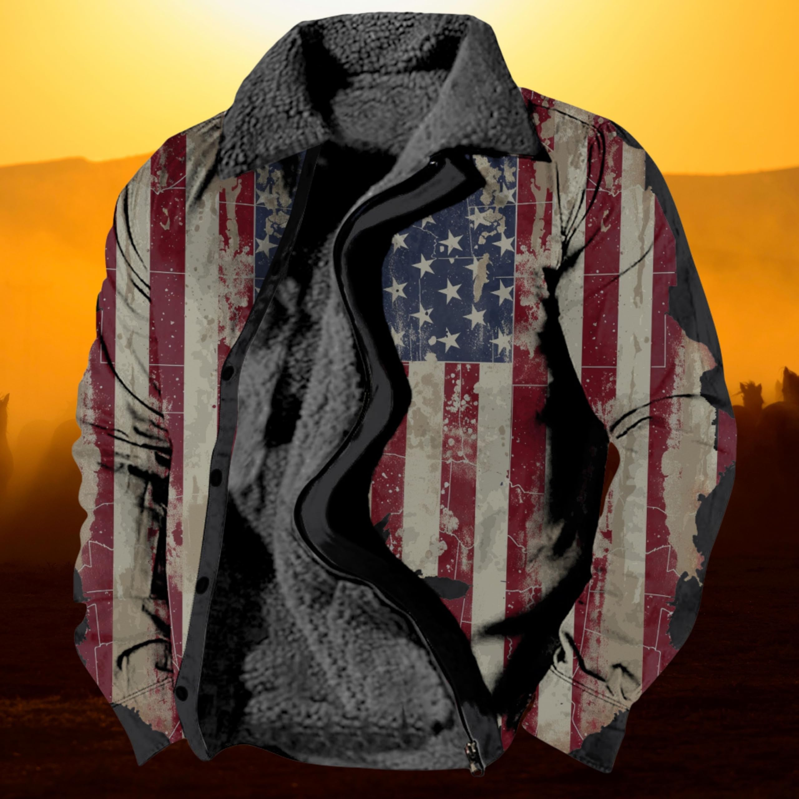 Foto 4 | Chaqueta Zocavia Western Aztec Fleece Para Hombre Otoño-invierno 3xl - Venta Internacional.