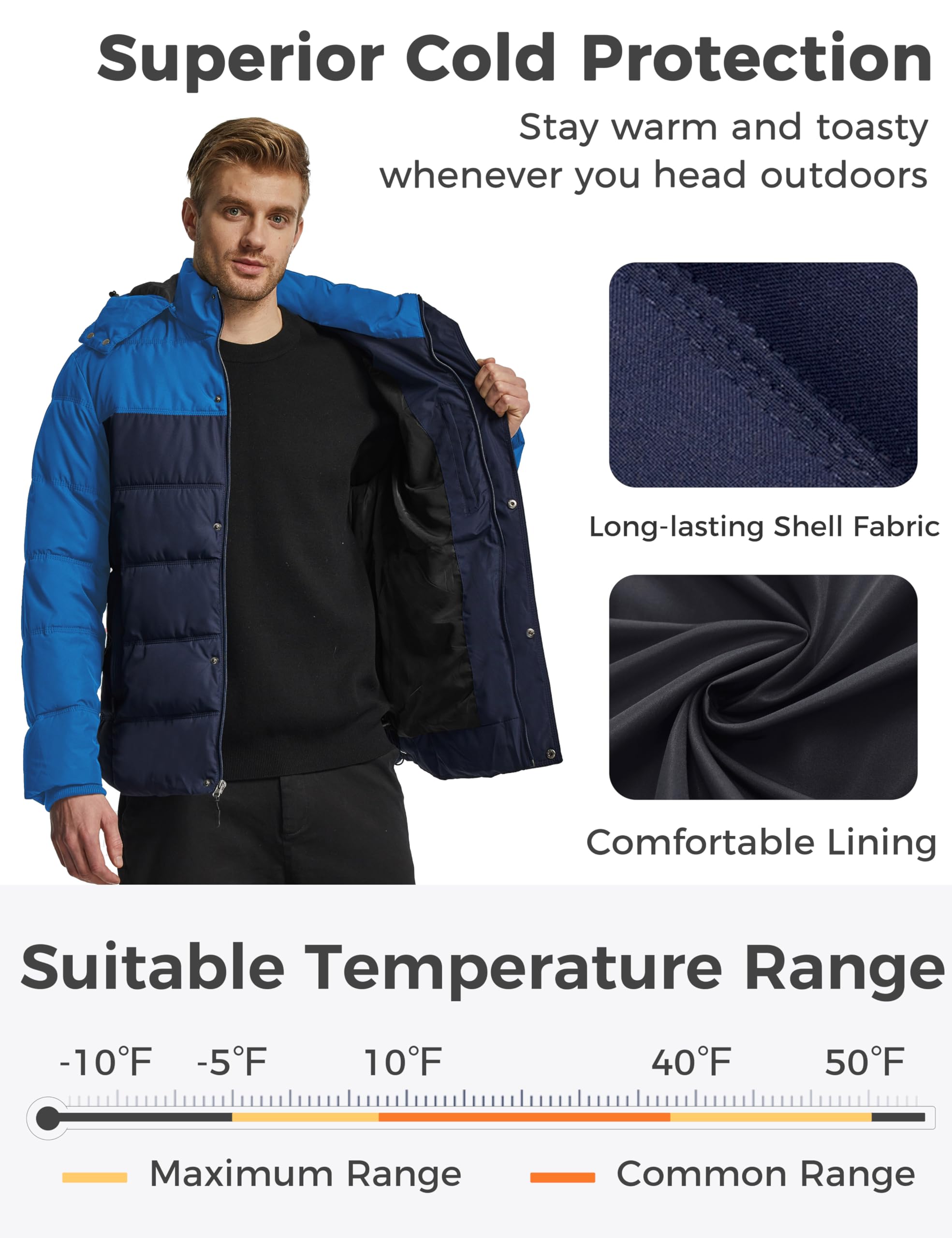 Foto 5 pulgar | Chamarra Wantdo Azul para Hombre- Venta Internacional