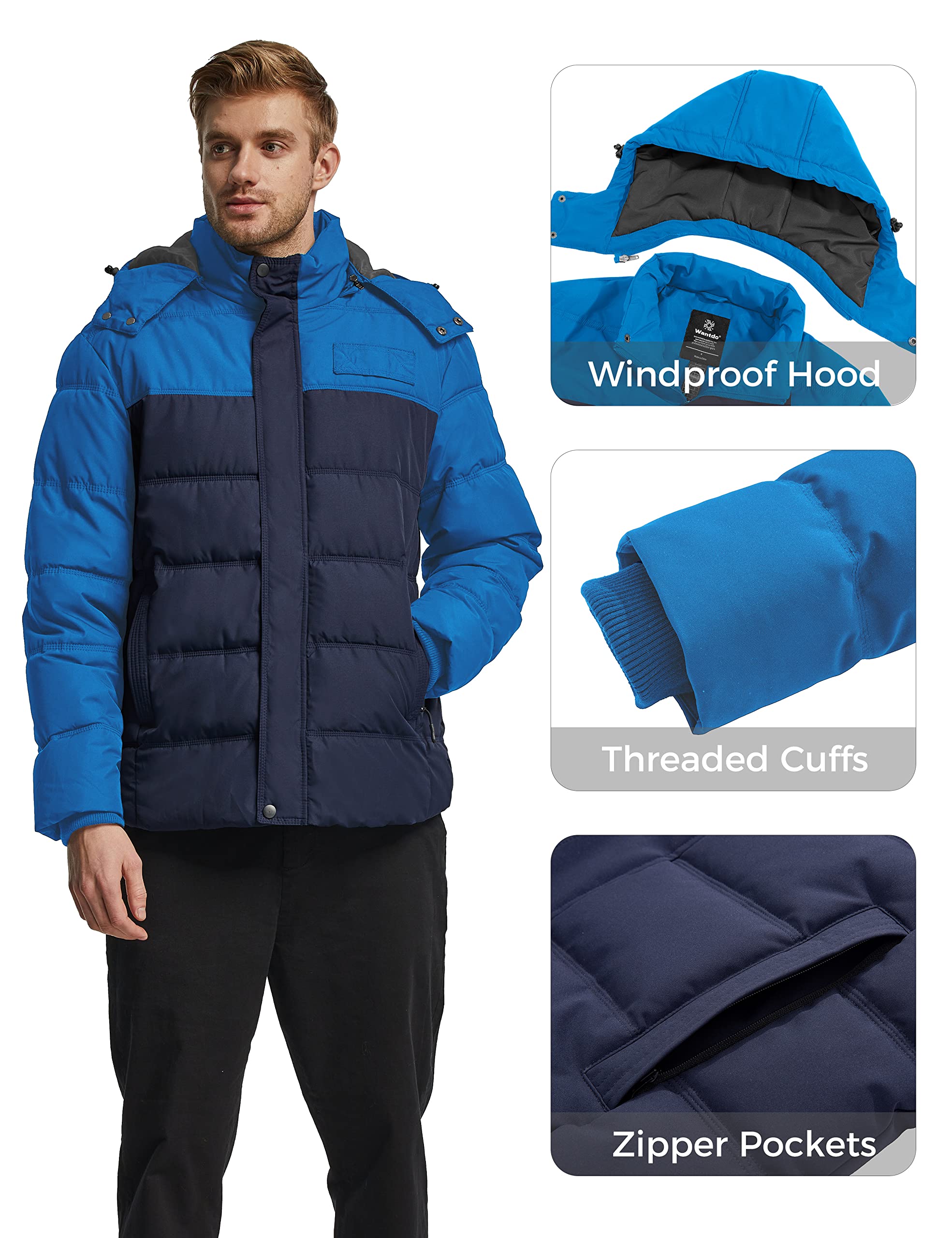 Foto 7 pulgar | Chamarra Wantdo Azul para Hombre- Venta Internacional