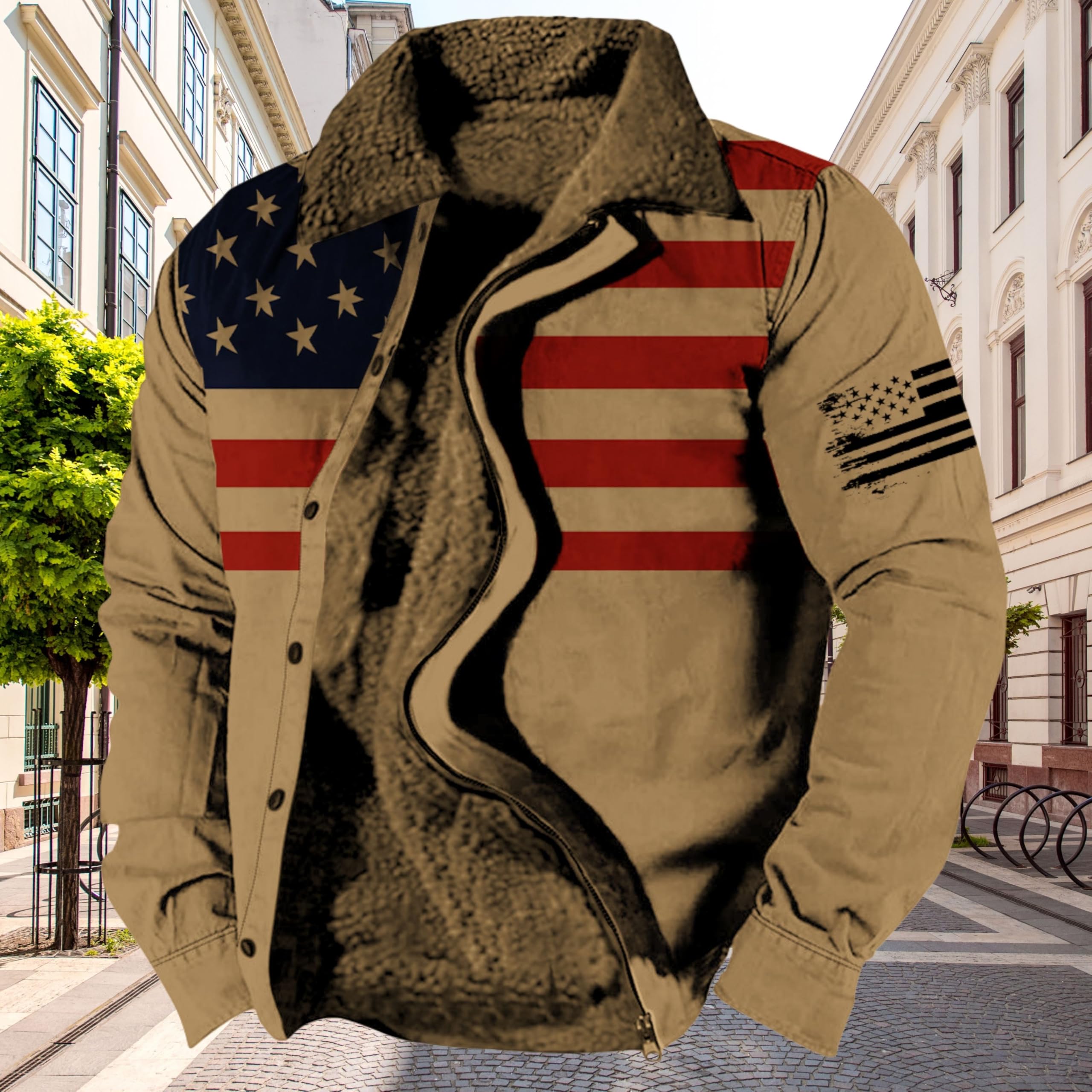 Foto 3 pulgar | Chaqueta Zocavia Western Aztec Fleece Para Hombre, Color Marrón, Talla 3xl - Venta Internacional.