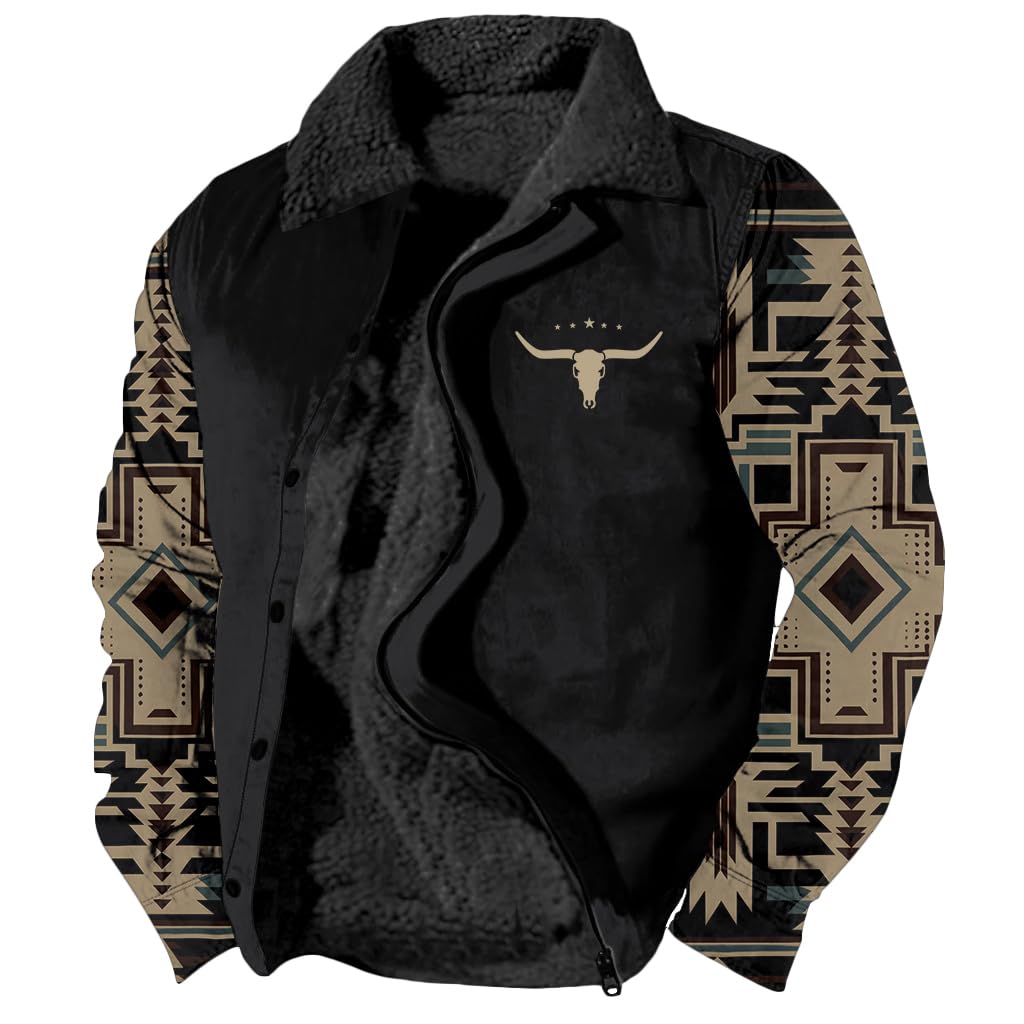 Foto 2 pulgar | Chaqueta Zocavia Western Aztec Fleece Para Hombre Otoño-invierno 3xl - Venta Internacional.