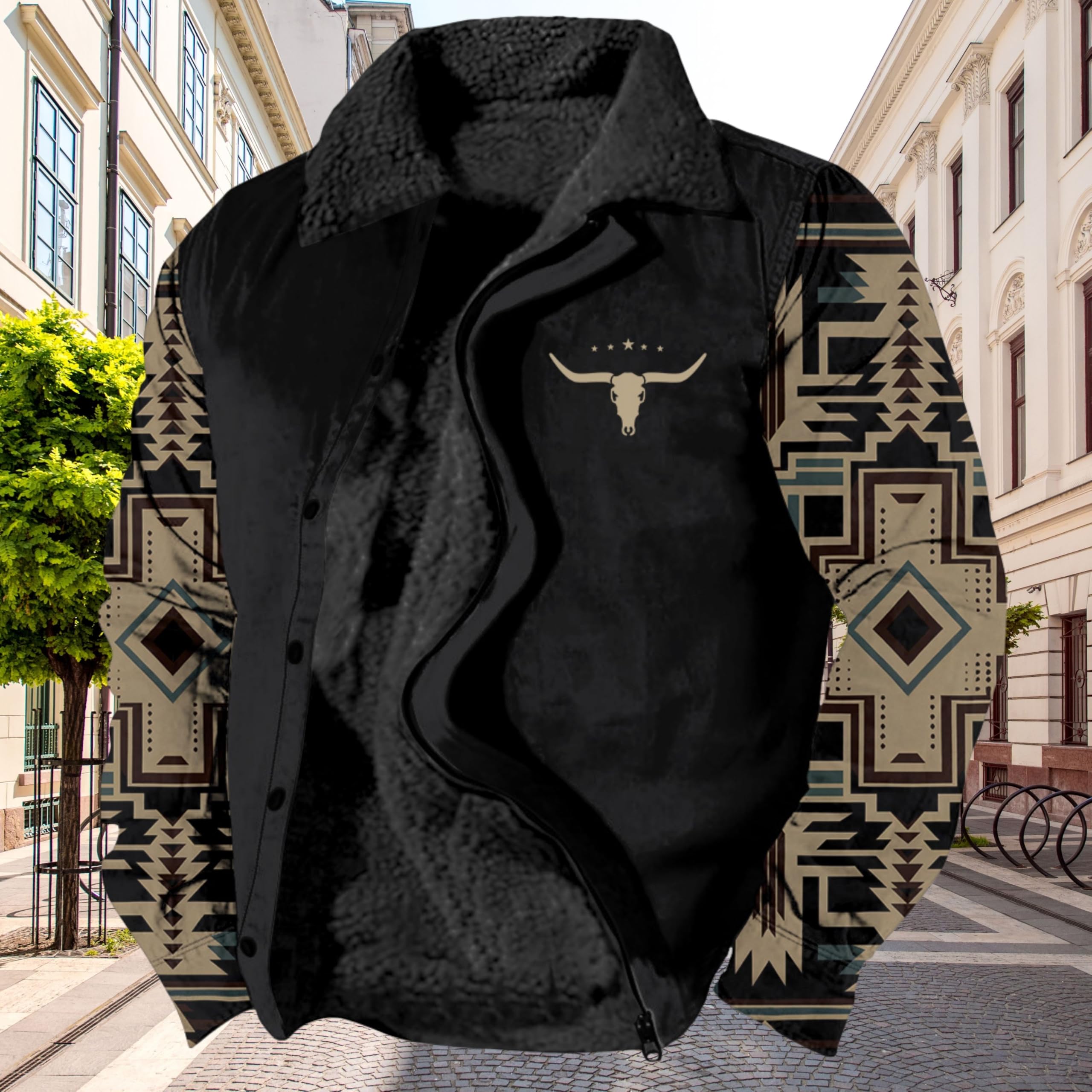 Foto 3 pulgar | Chaqueta Zocavia Western Aztec Fleece Para Hombre Otoño-invierno 3xl - Venta Internacional.