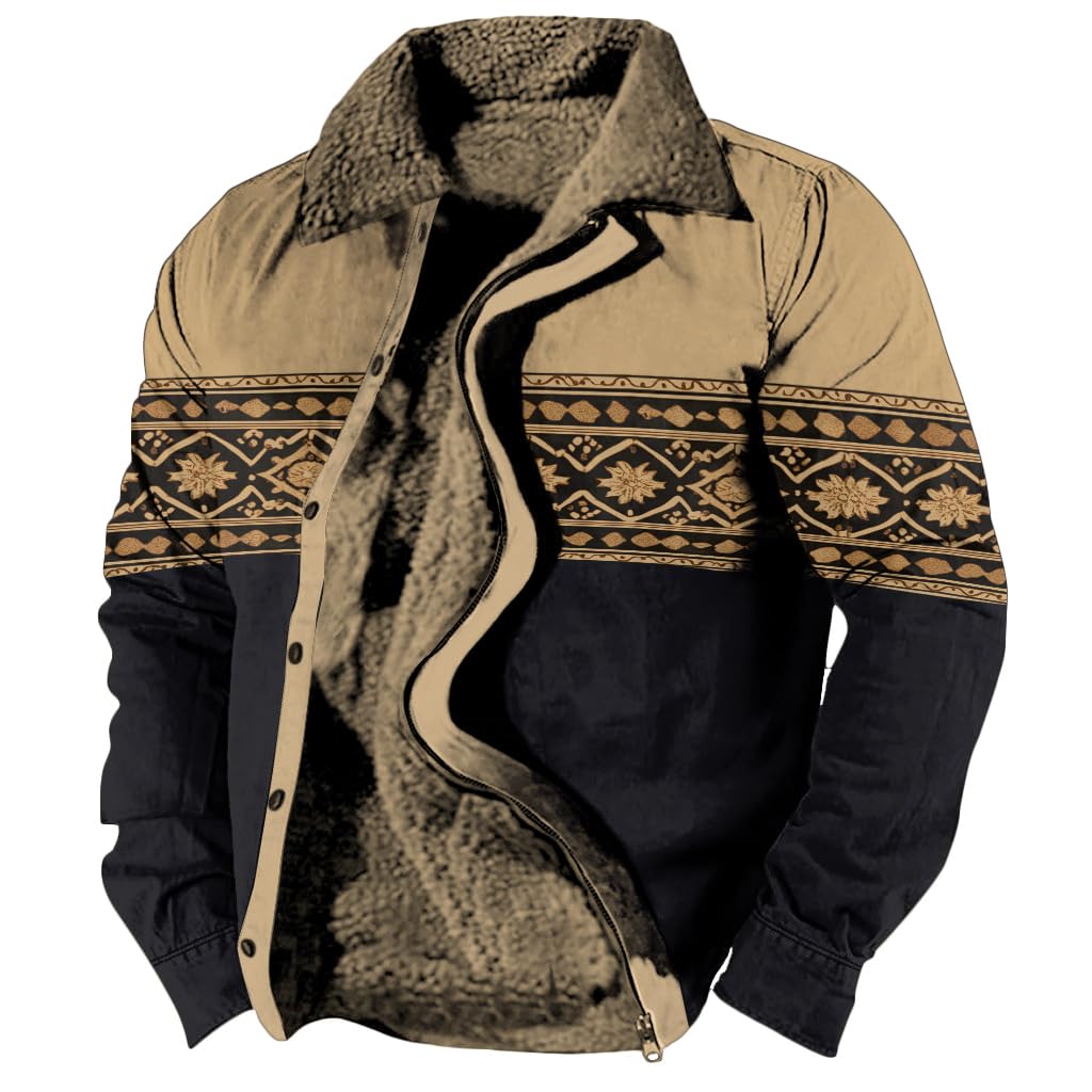 Foto 2 pulgar | Chaqueta Zocavia Western Aztec Fleece Para Hombre Otoño-invierno 4xl - Venta Internacional.