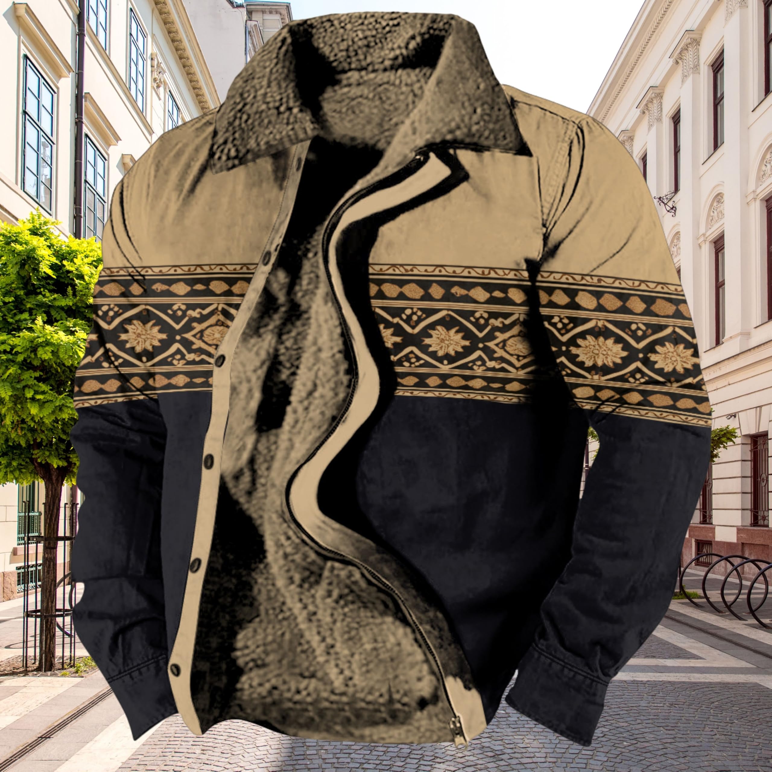 Foto 3 pulgar | Chaqueta Zocavia Western Aztec Fleece Para Hombre Otoño-invierno 4xl - Venta Internacional.