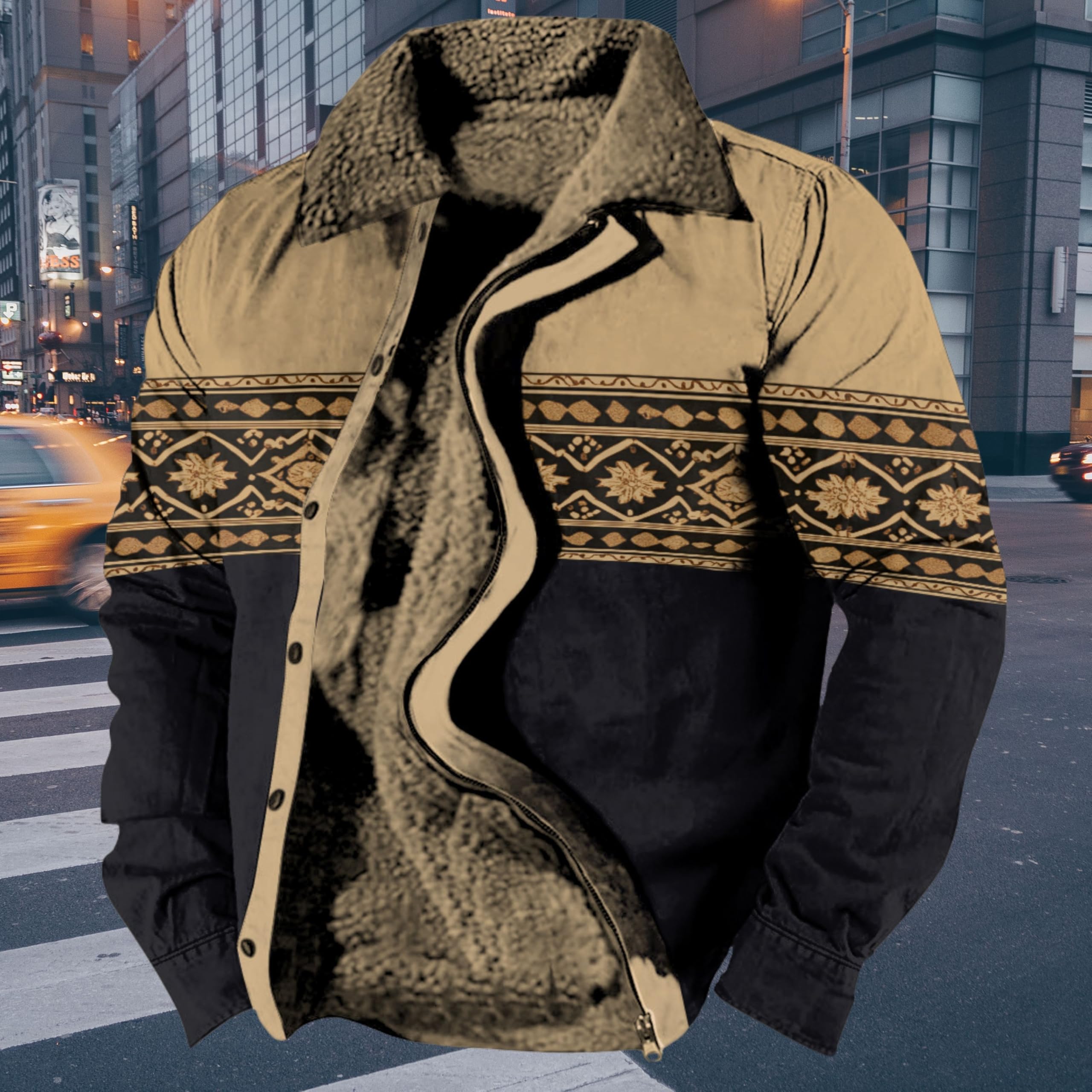 Foto 4 pulgar | Chaqueta Zocavia Western Aztec Fleece Para Hombre Otoño-invierno 4xl - Venta Internacional.