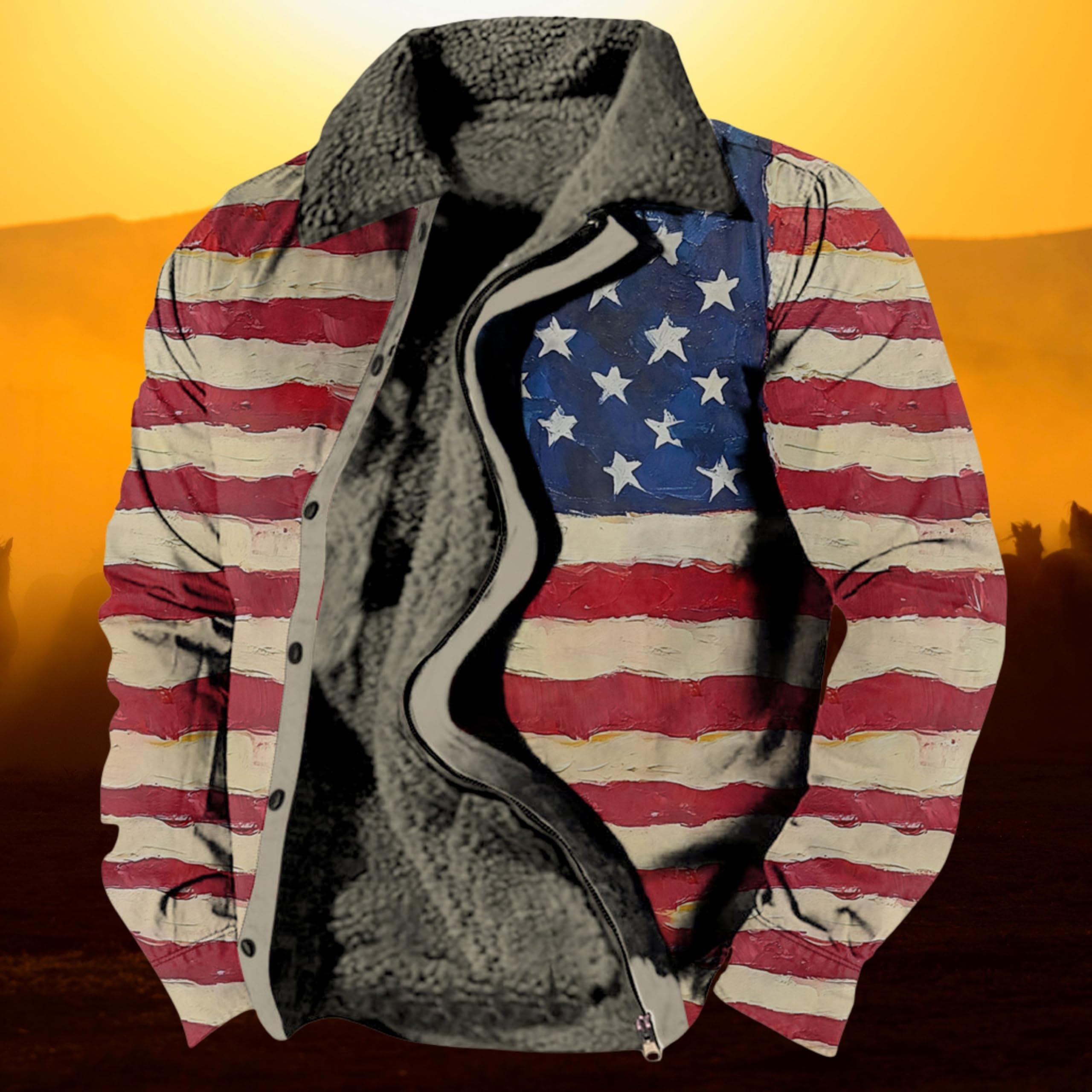 Foto 5 pulgar | Chaqueta Zocavia Western Aztec Fleece Para Hombre Otoño-invierno 3xl - Venta Internacional.