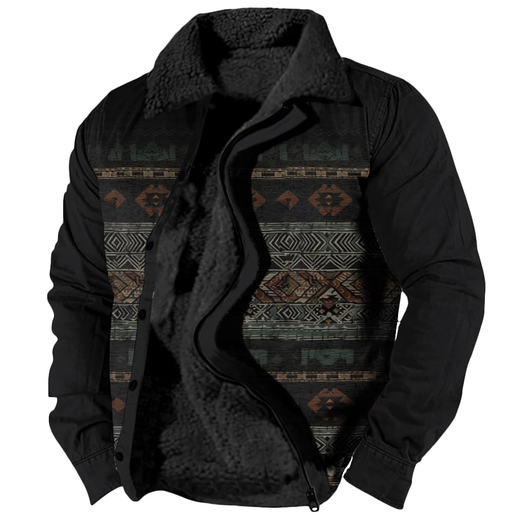 Foto 2 pulgar | Chaqueta Zocavia Western Aztec Fleece Para Hombre Negra 3xl - Venta Internacional.