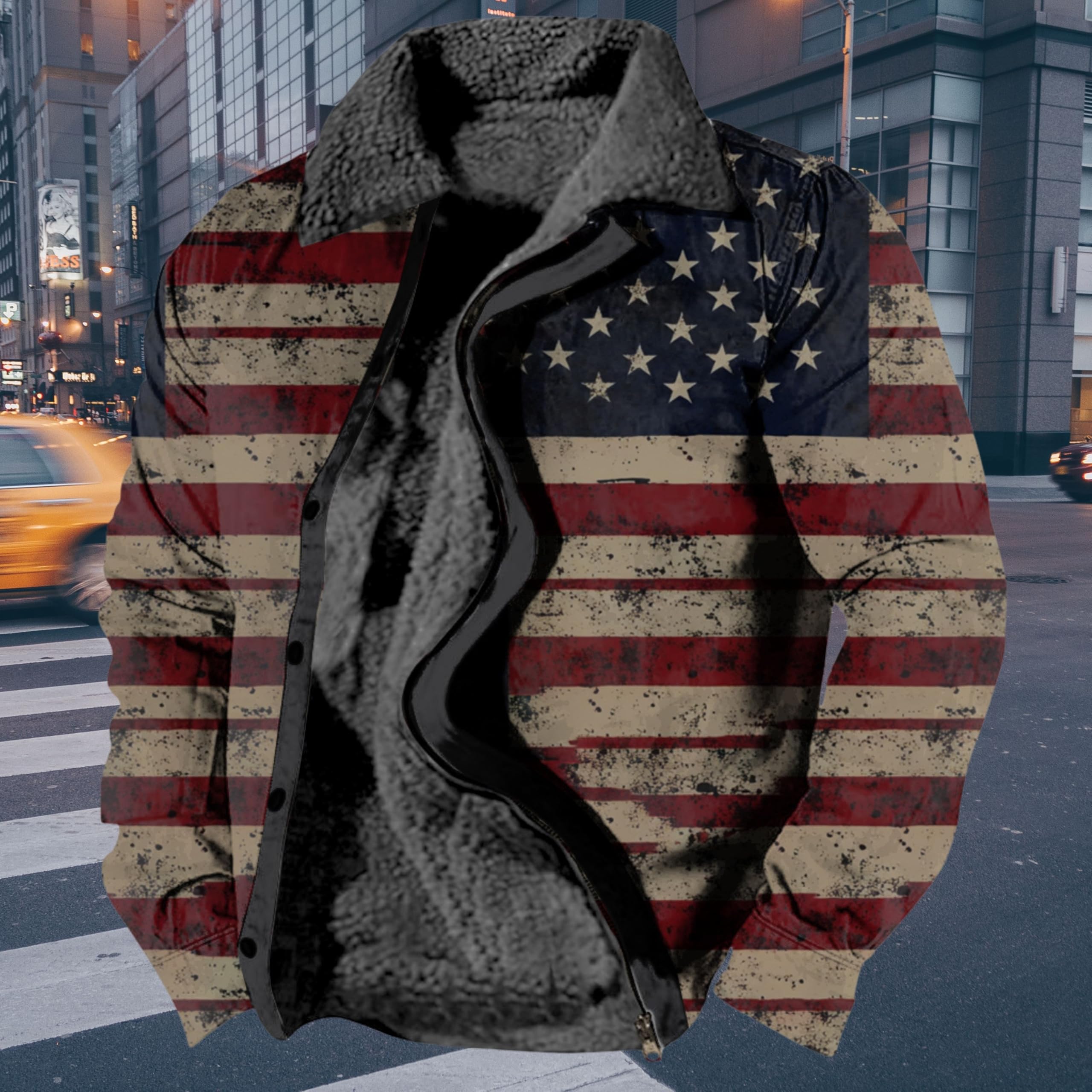 Foto 4 pulgar | Chaqueta Zocavia Western Aztec Fleece Para Hombre, Otoño-invierno, Color Rojo, Talla M - Venta Internacional.