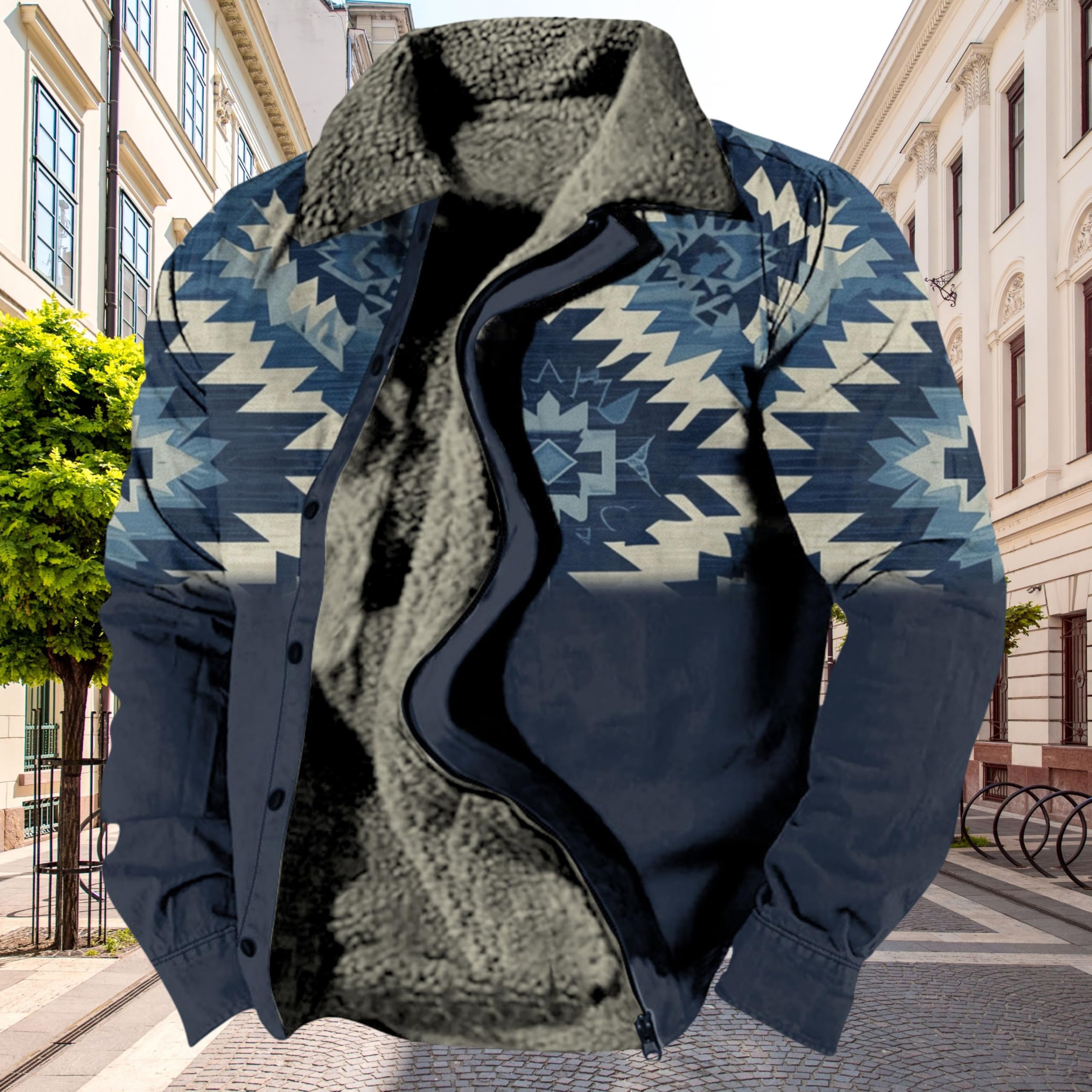 Foto 3 pulgar | Chaqueta Zocavia Western Aztec Fleece Para Hombre Otoño-invierno 4xl - Venta Internacional.