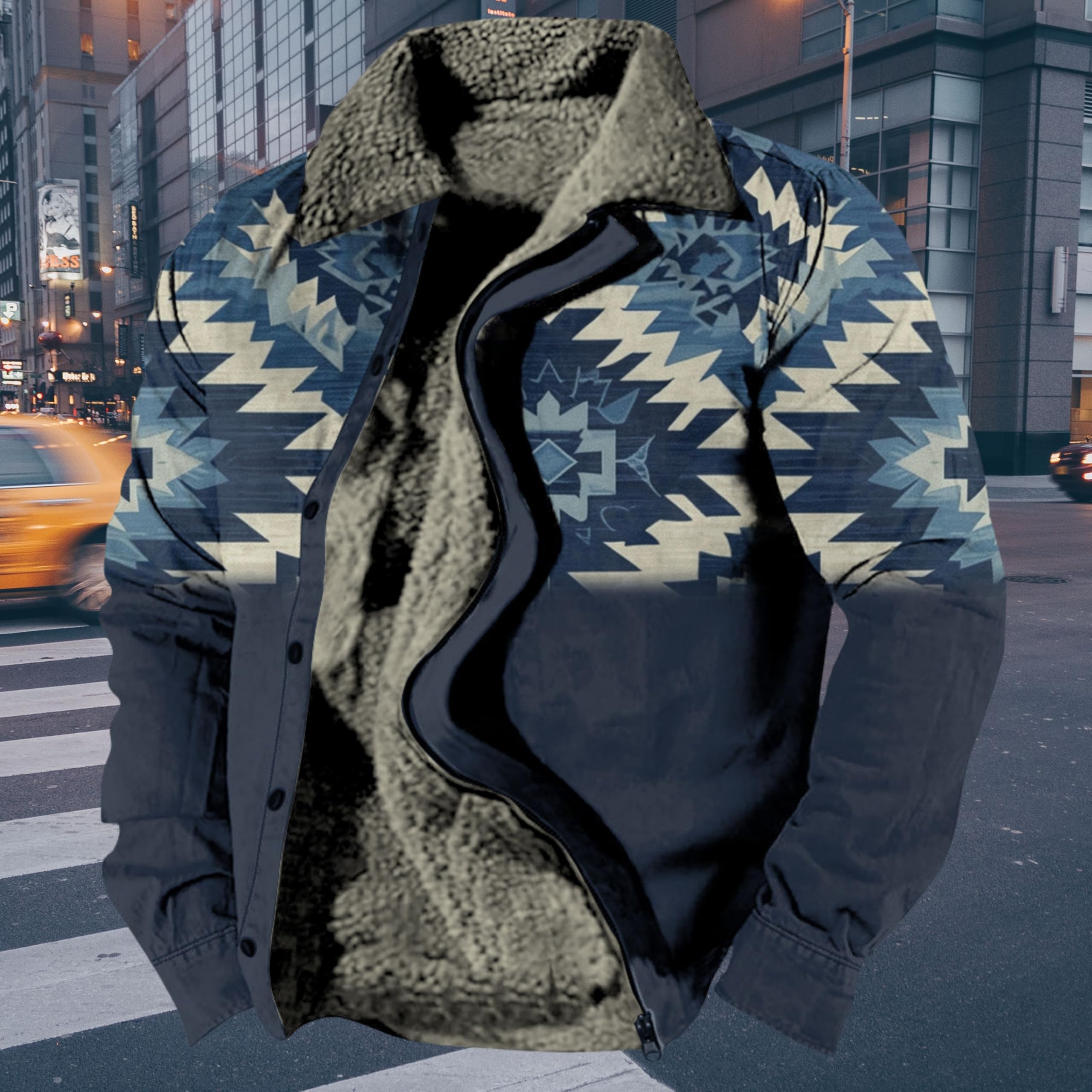 Foto 4 pulgar | Chaqueta Zocavia Western Aztec Fleece Para Hombre Otoño-invierno 4xl - Venta Internacional.