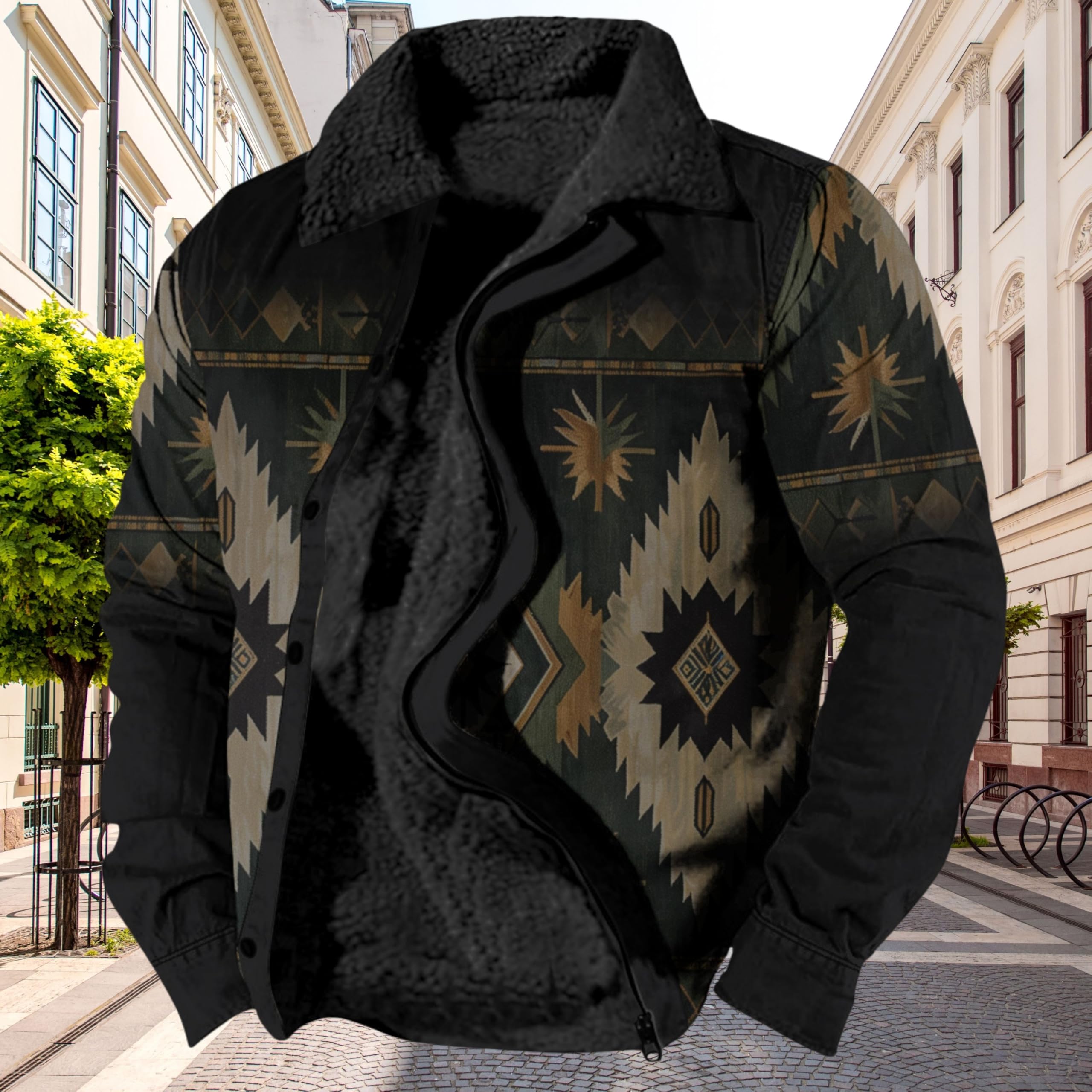 Foto 2 | Chaqueta Zocavia Western Aztec Fleece Para Hombre Otoño-invierno 2xl - Venta Internacional.