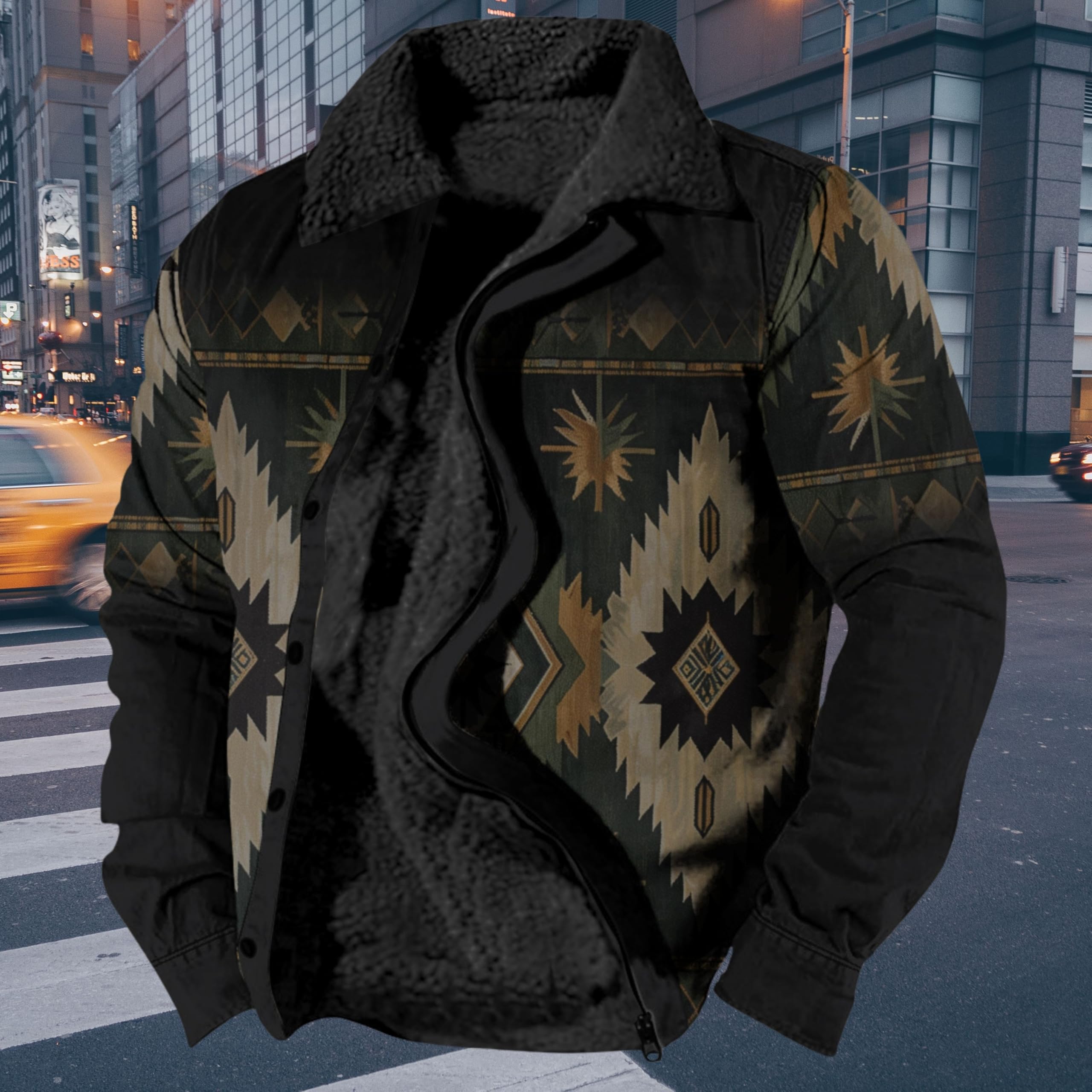 Foto 3 | Chaqueta Zocavia Western Aztec Fleece Para Hombre Otoño-invierno 2xl - Venta Internacional.